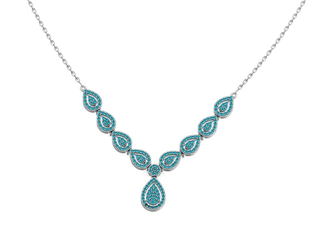 Drop Link necklace  Pendant-pear 2693 3D print model_20