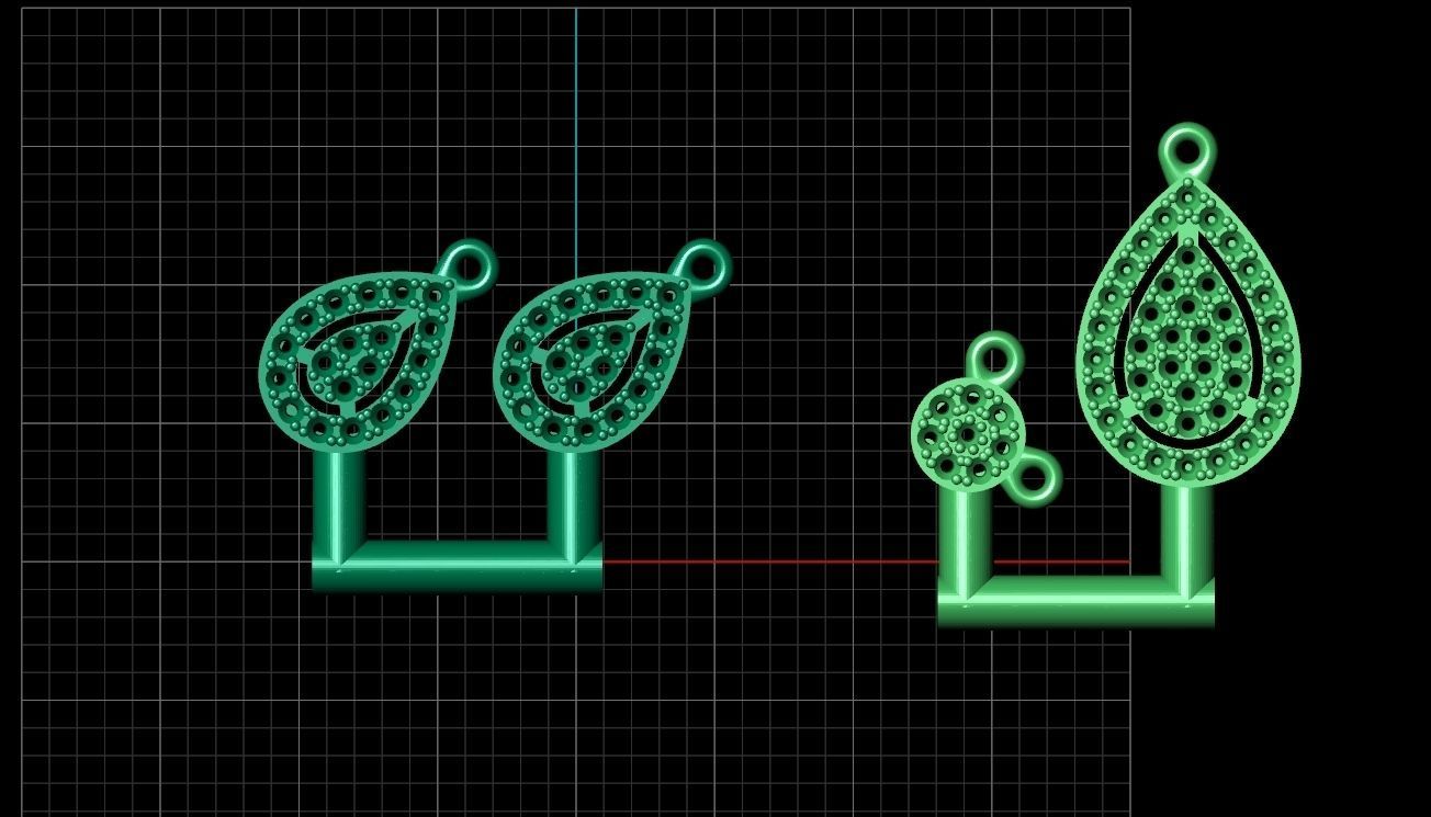 Drop Link necklace  Pendant-pear 2693 3D print model_12