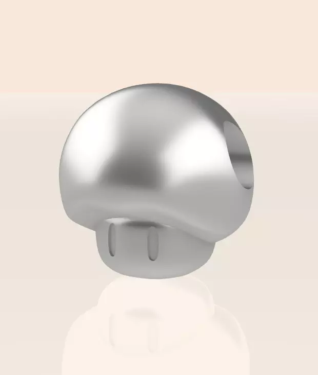 1-UP Mushroom Super Mario Charm for Bracelet  3D print model_0