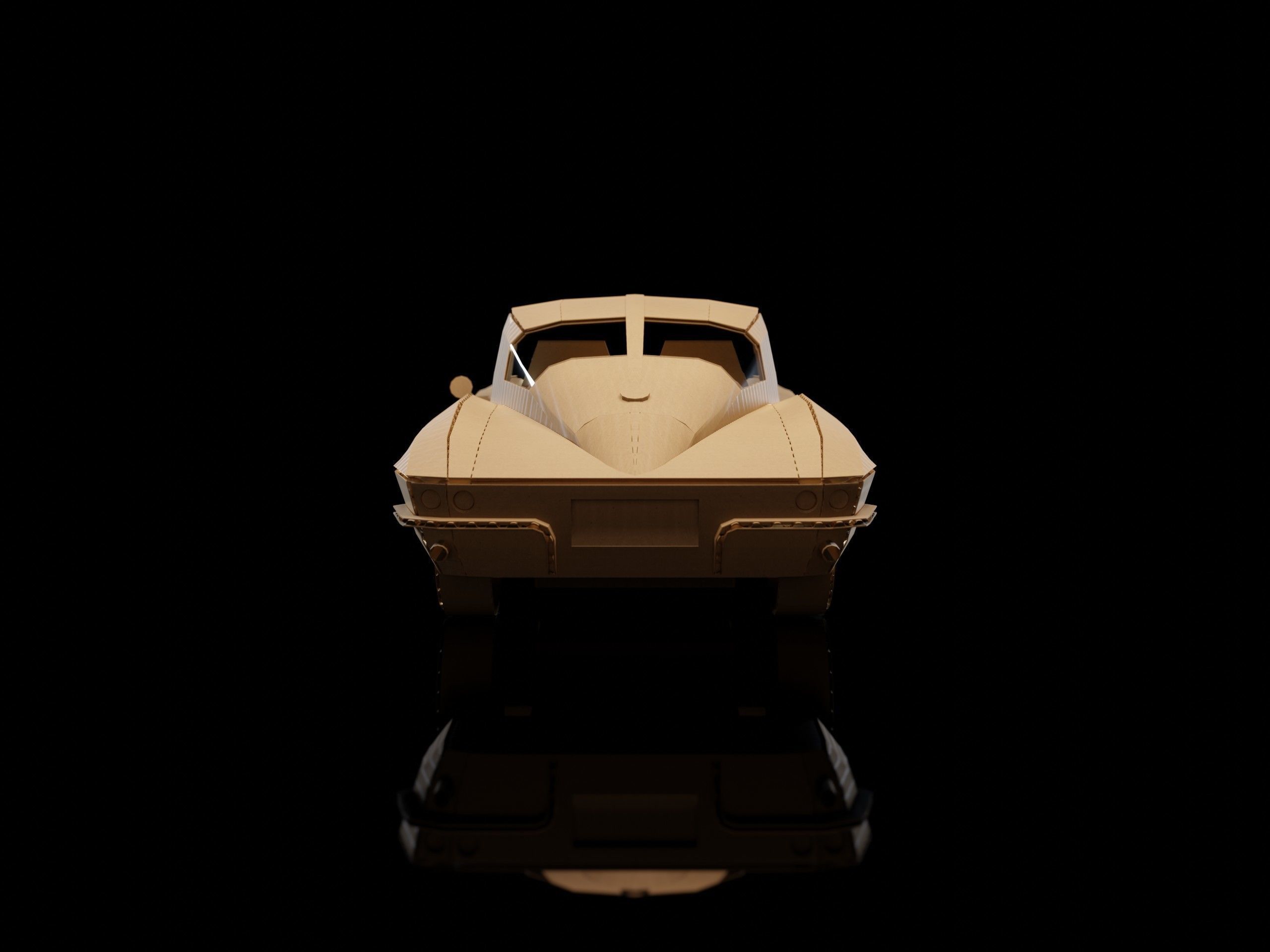 CHEVROLET CORVETTE C2 Sting Ray 1963 cardboard car 3D model_5