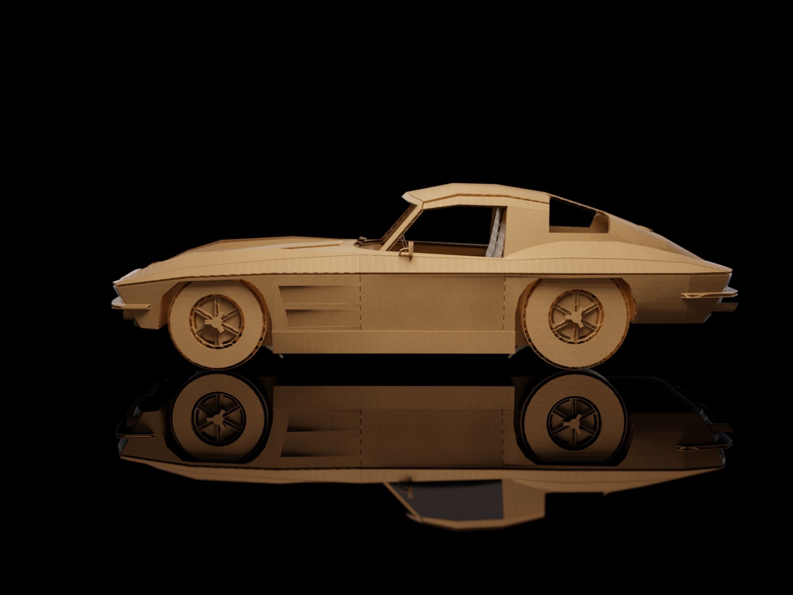 CHEVROLET CORVETTE C2 Sting Ray 1963 cardboard car 3D model_3