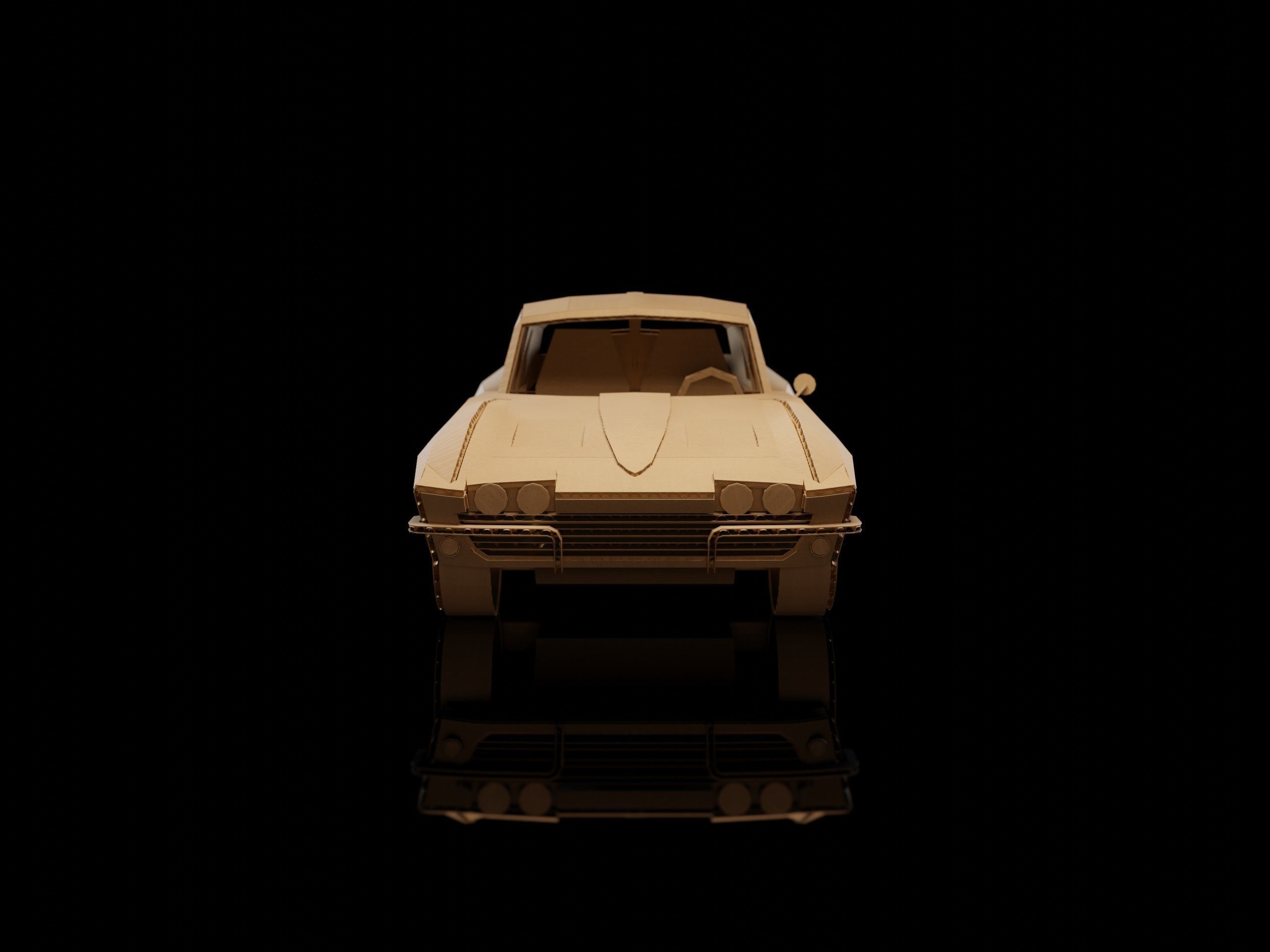 CHEVROLET CORVETTE C2 Sting Ray 1963 cardboard car 3D model_2