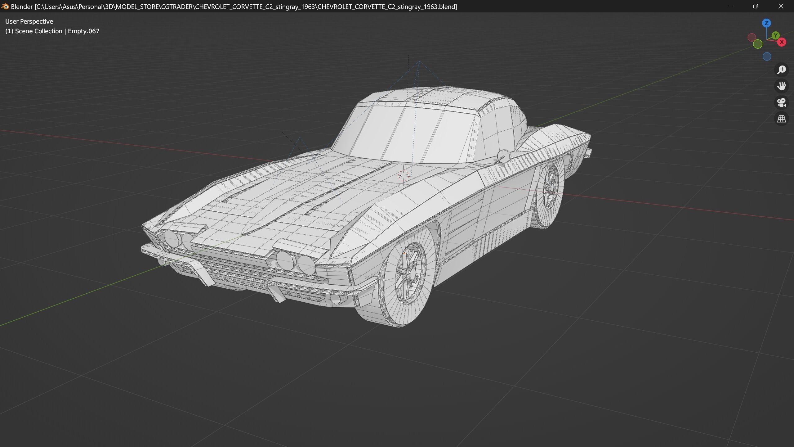 CHEVROLET CORVETTE C2 Sting Ray 1963 cardboard car 3D model_6