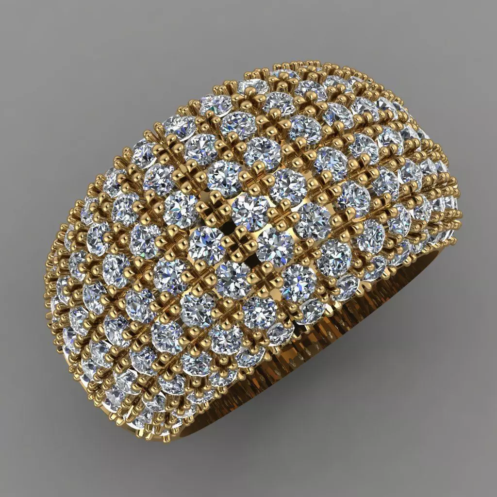 Diffrent Daimonds Band Type Ring 3D printable Model 3D print model