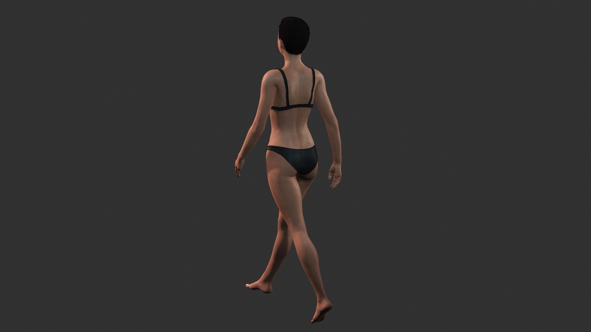 Woman character Low-poly 3D model_11