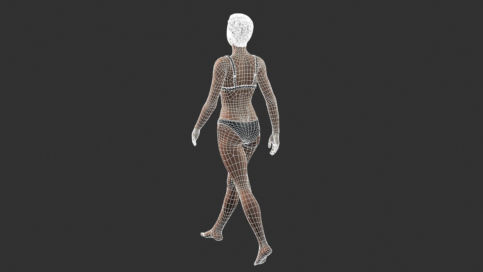 Woman character Low-poly 3D model_6
