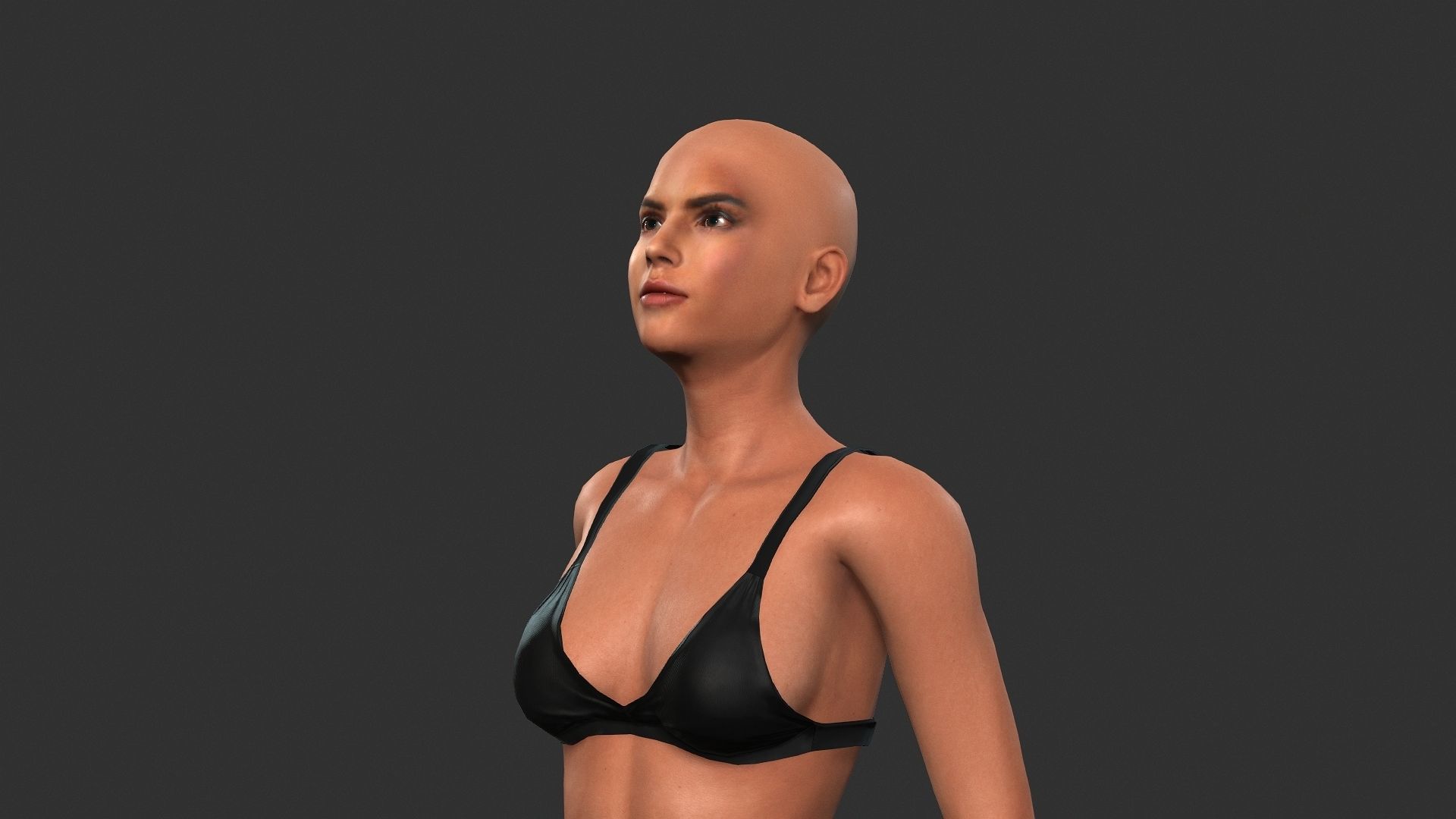 Woman character Low-poly 3D model_8