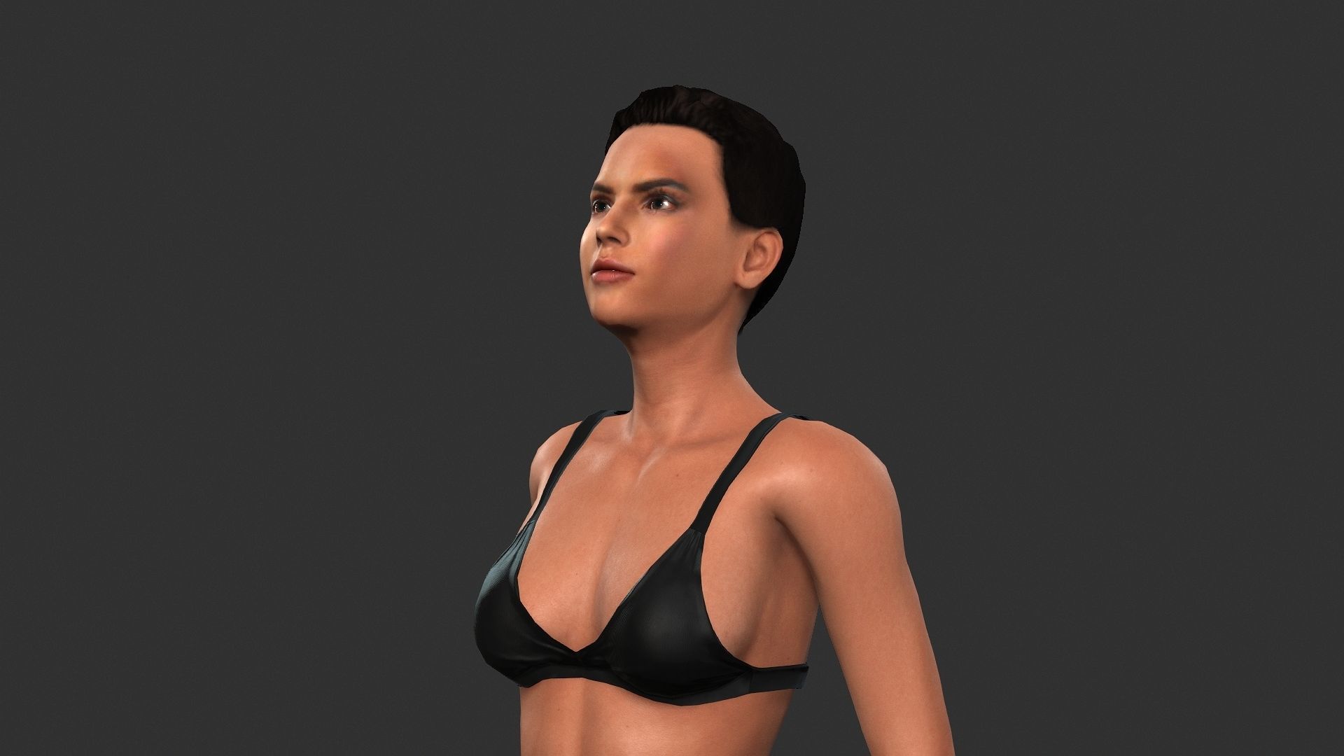 Woman character Low-poly 3D model_7