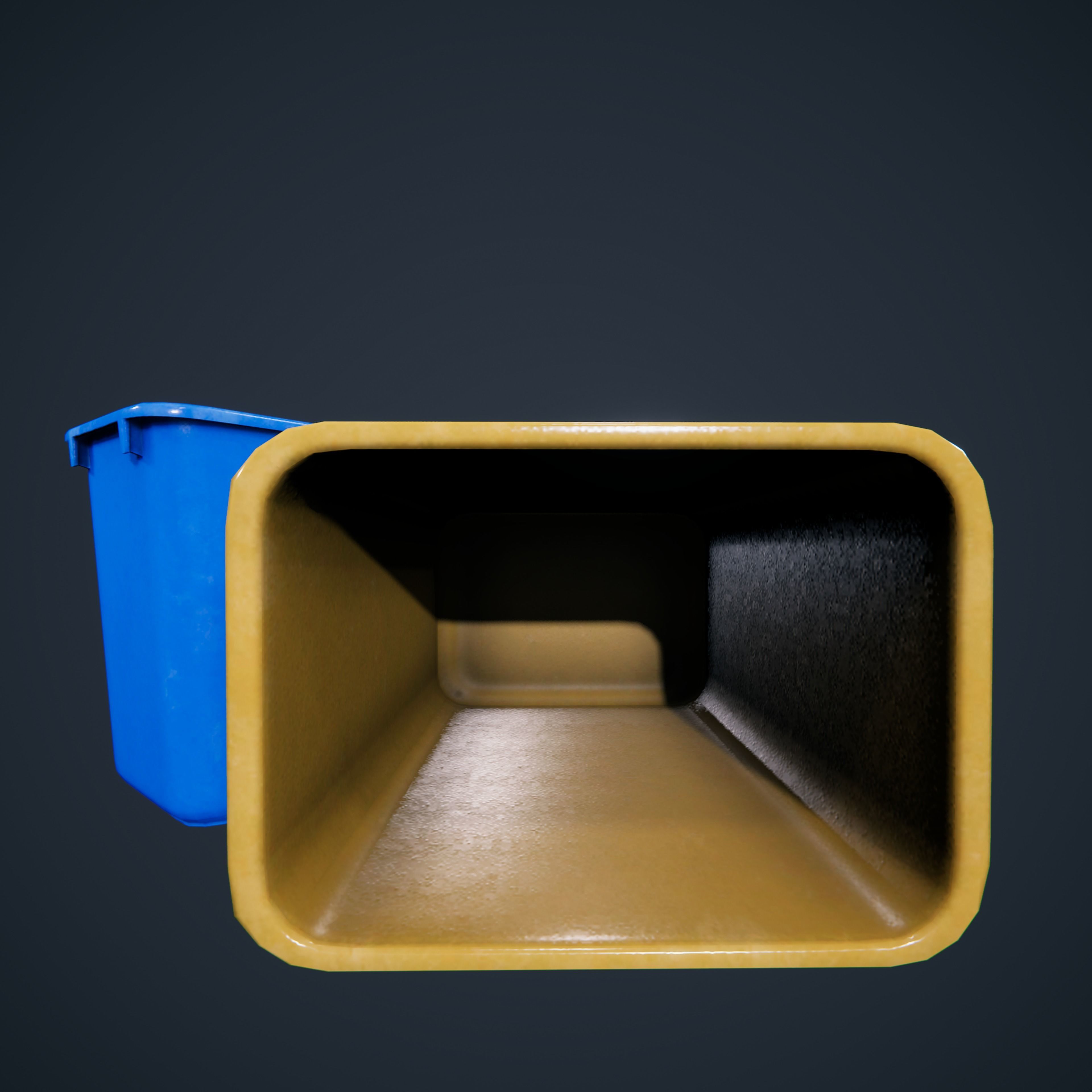 Trashcan Office ClassRoom HDRP Low-poly 3D model_7