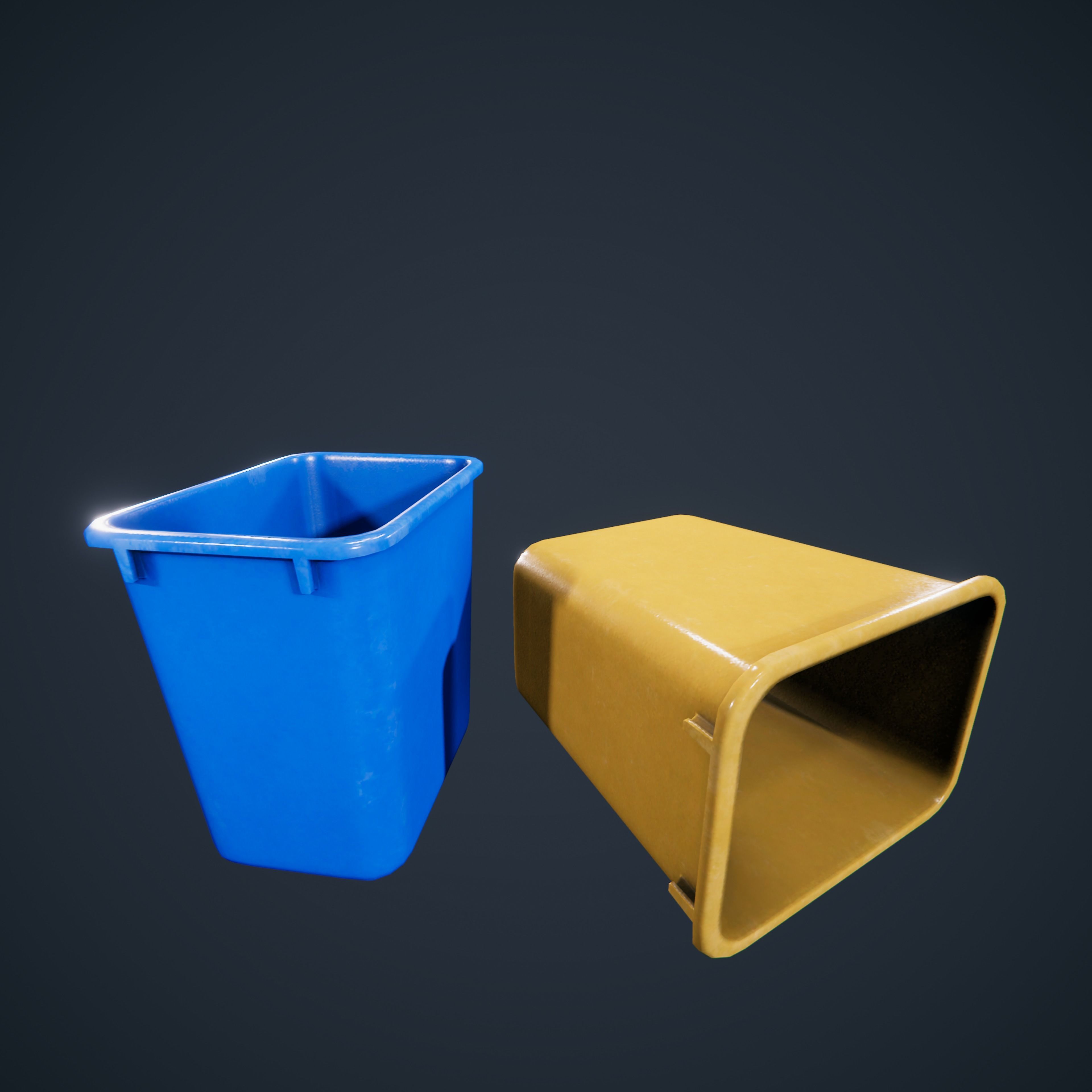 Trashcan Office ClassRoom HDRP Low-poly 3D model_1