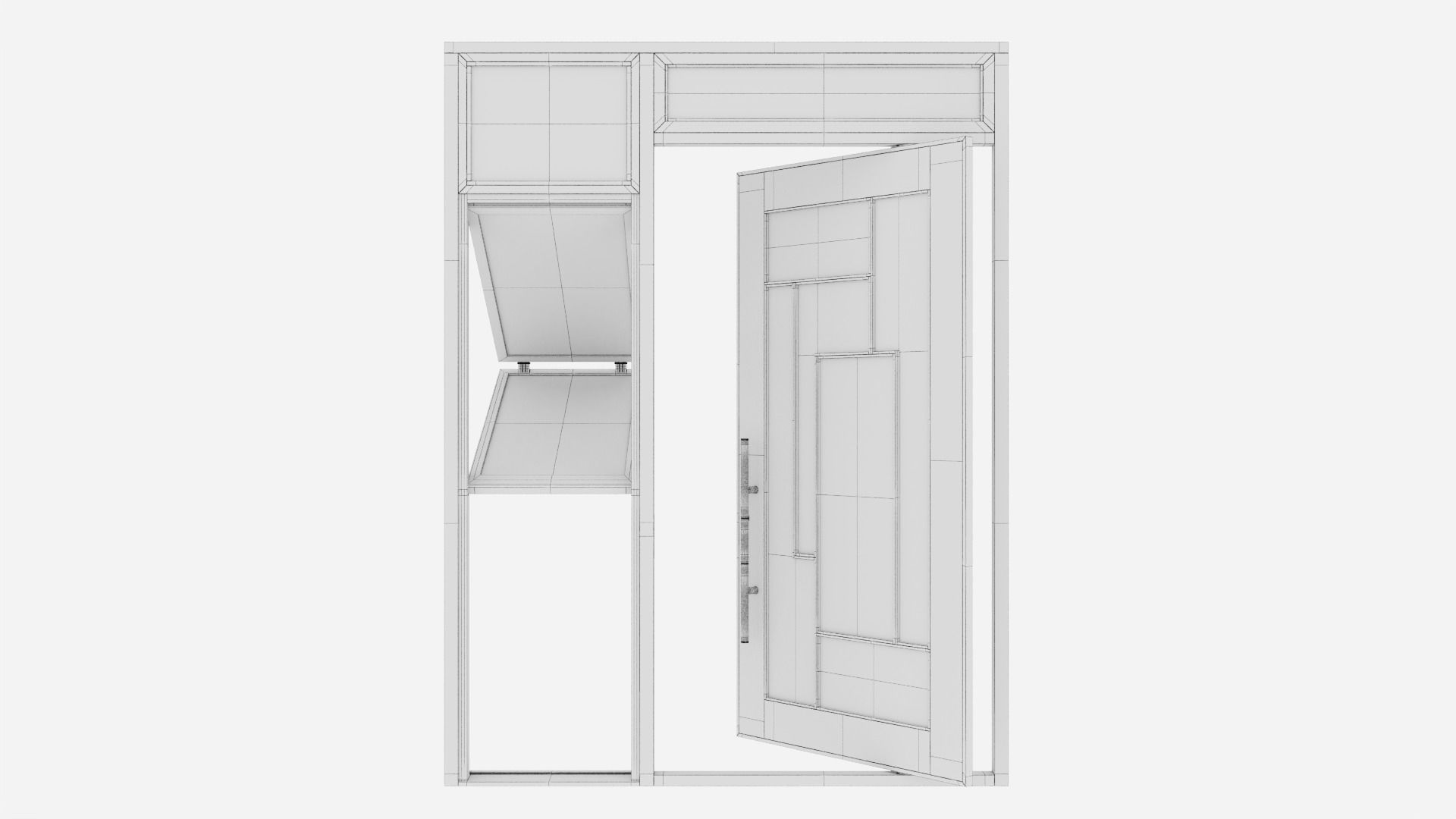 Aluminium door 289 3D model_5