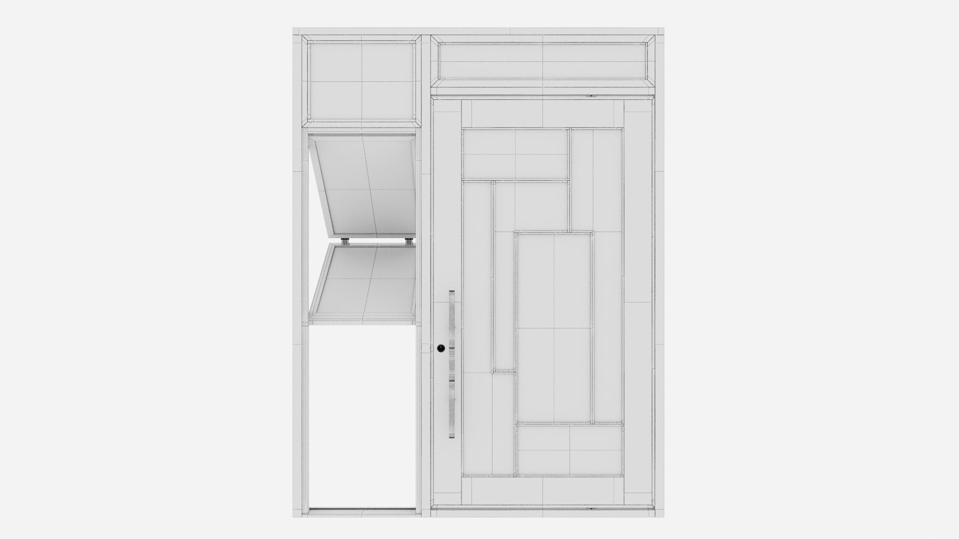 Aluminium door 289 3D model_6