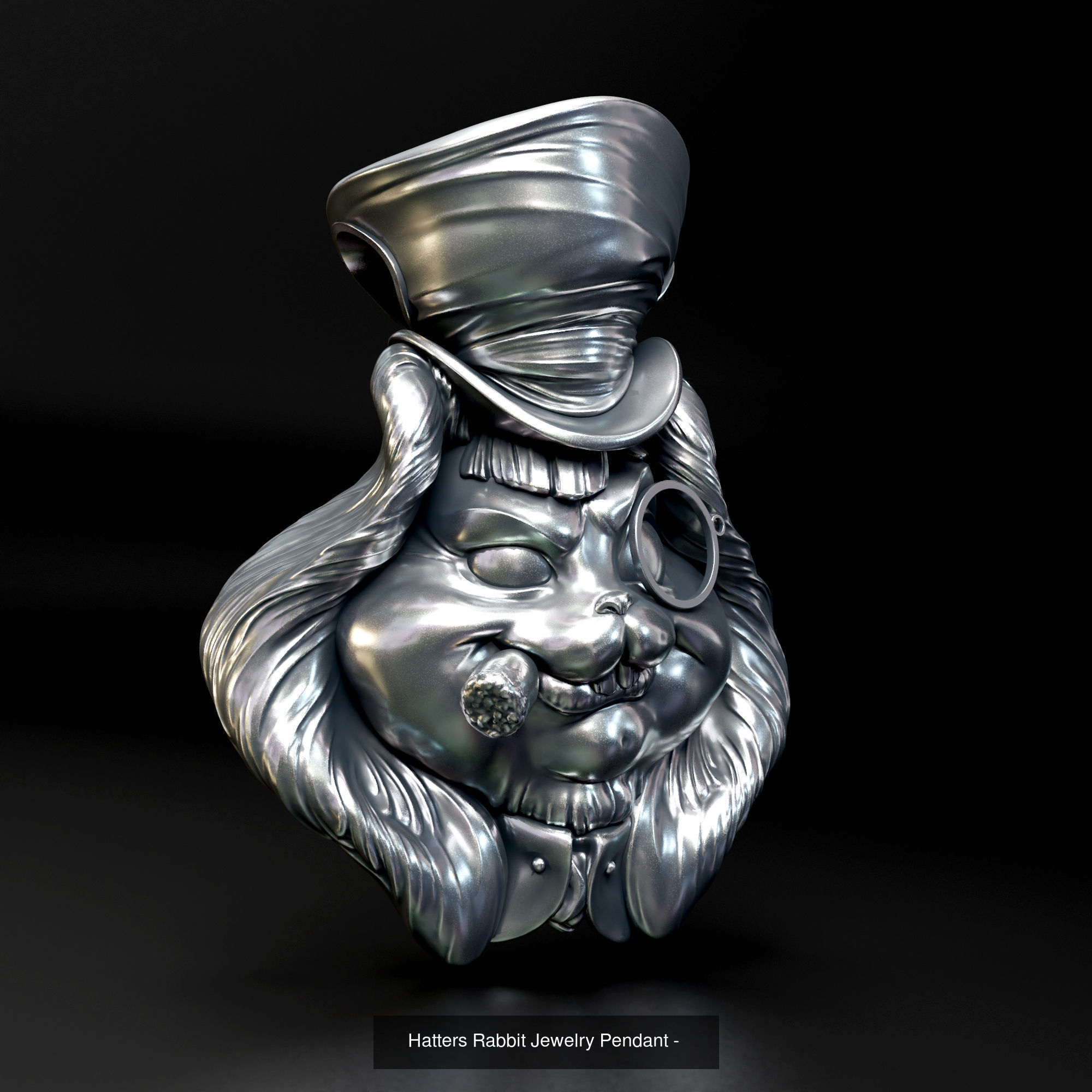 Hatters Rabbit Jewelry Pendant and Hatters Dormouse Rat  3D Model Collection_4