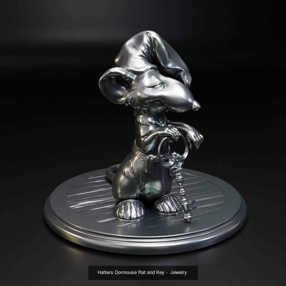 Hatters Rabbit Jewelry Pendant and Hatters Dormouse Rat  3D Model Collection_2