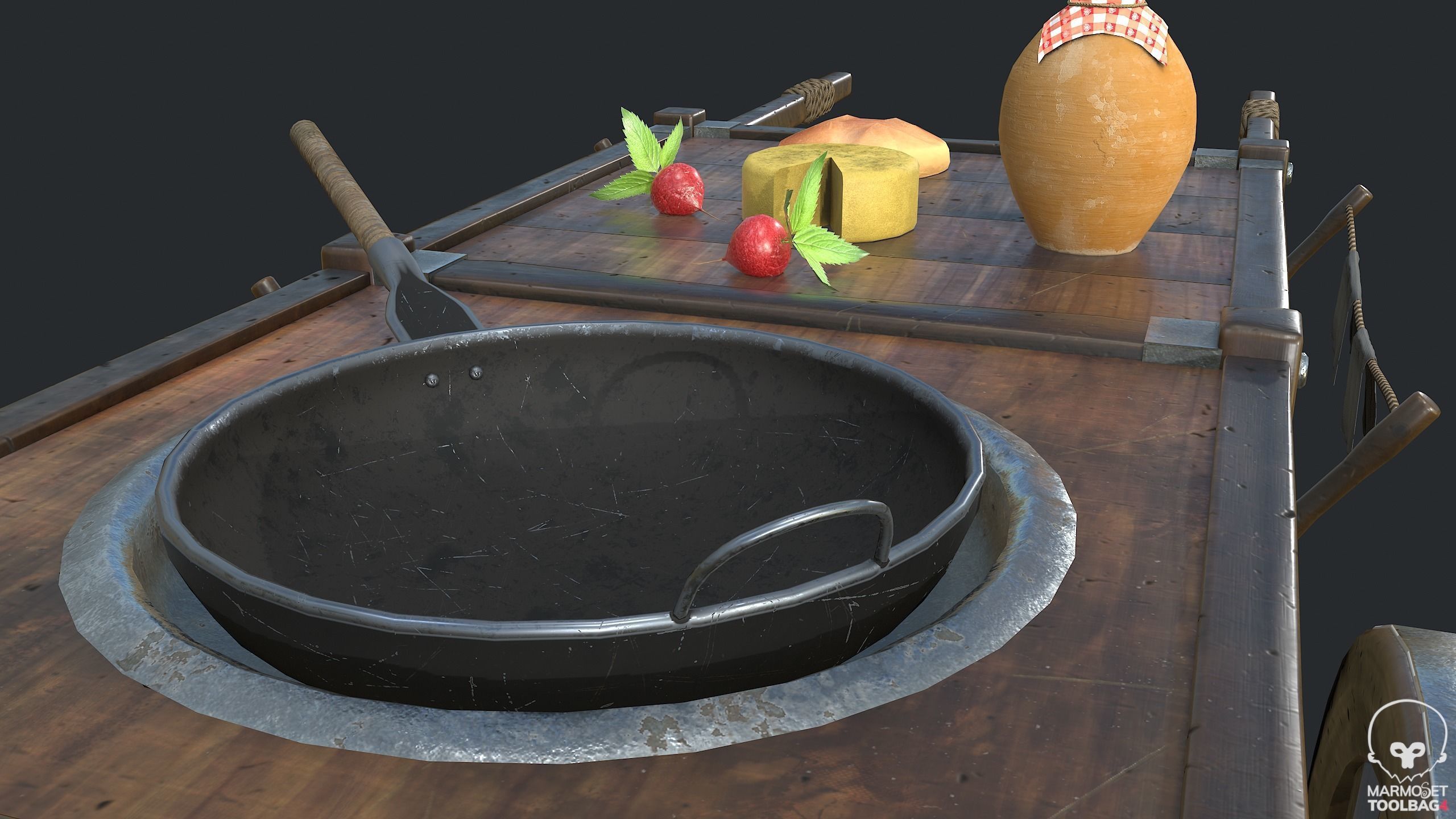 PBR Street Food Cart Low-poly 3D model_9