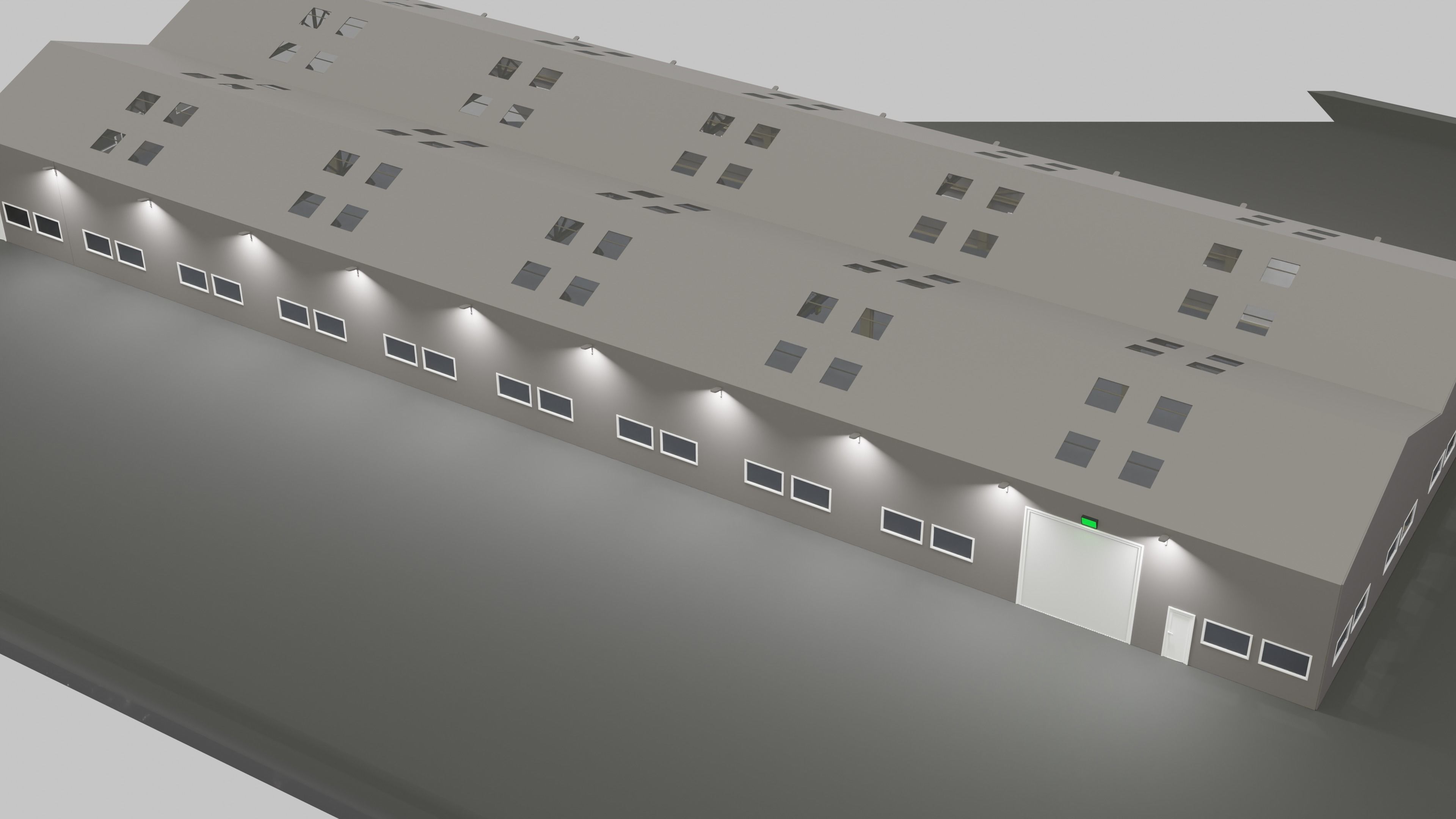 Warehouse Interior - Exterior  Low-poly  3D model_6