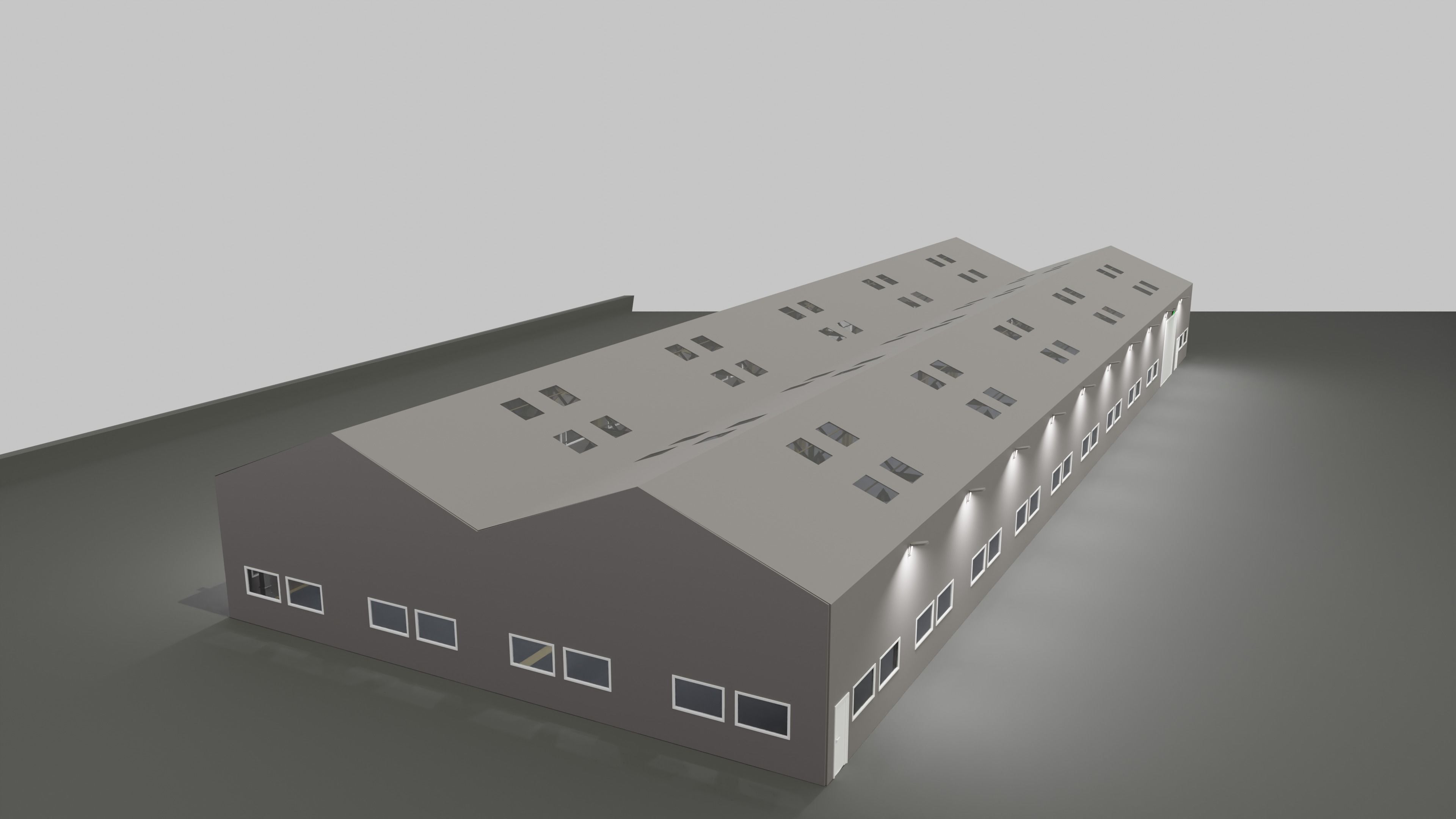 Warehouse Interior - Exterior  Low-poly  3D model_7