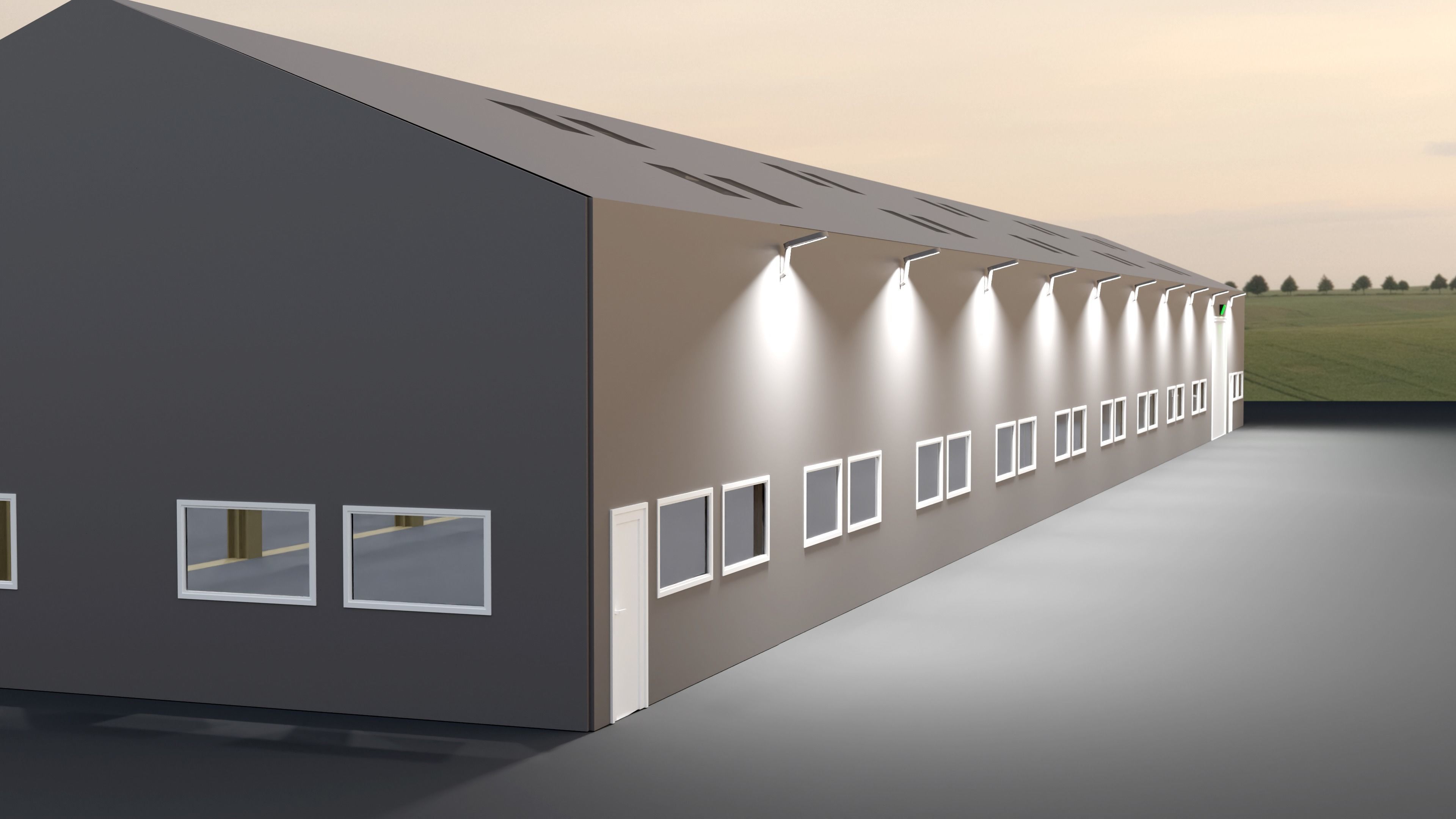 Warehouse Interior - Exterior  Low-poly  3D model_1