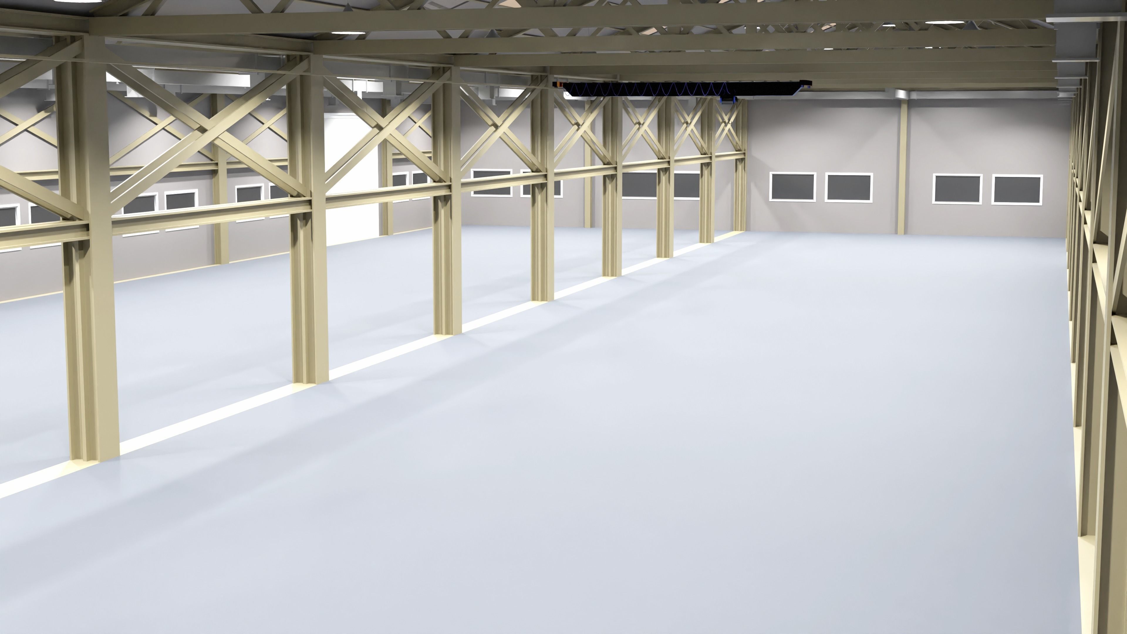 Warehouse Interior - Exterior  Low-poly  3D model_2