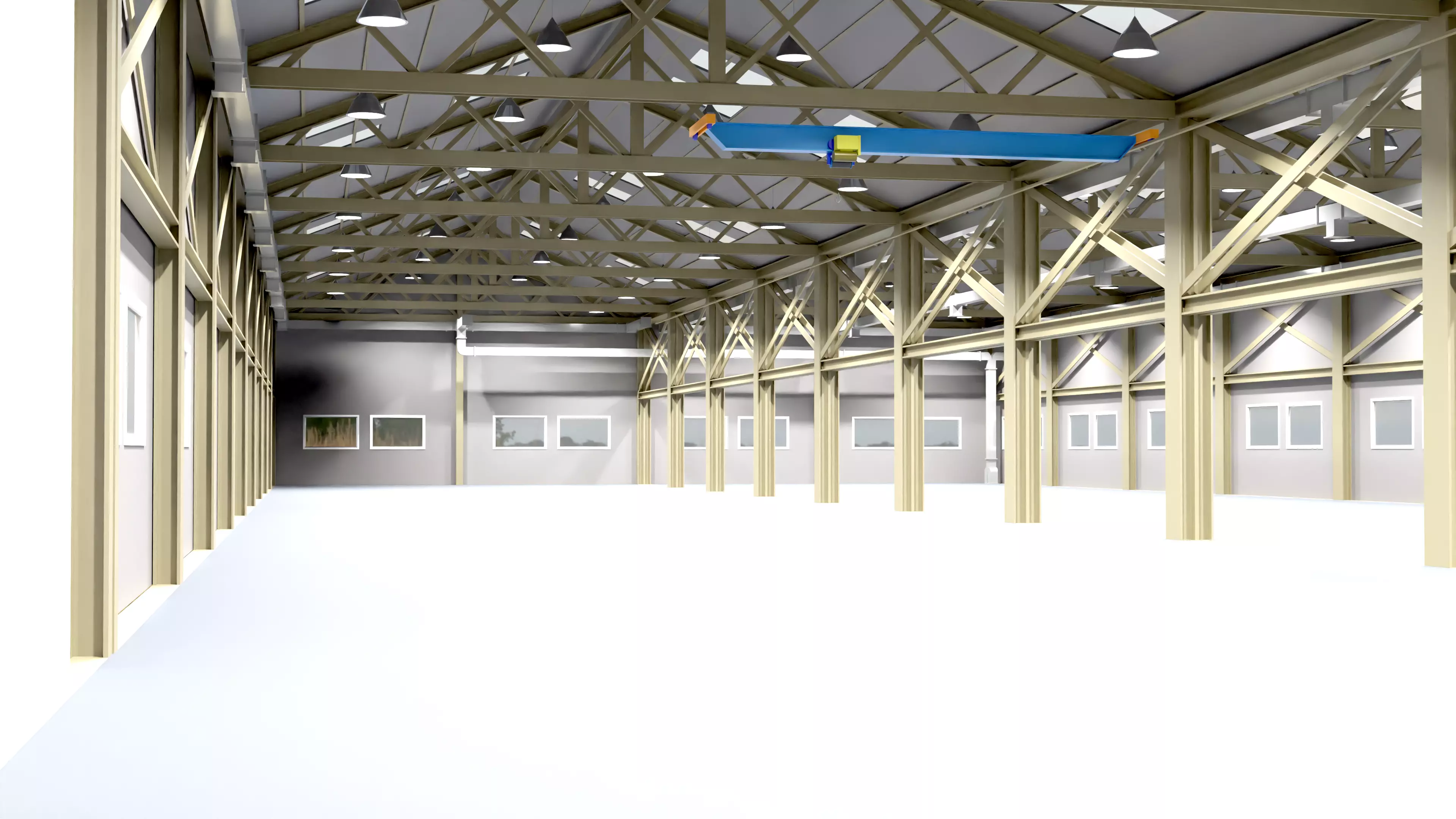 Warehouse Interior - Exterior  Low-poly  3D model_0