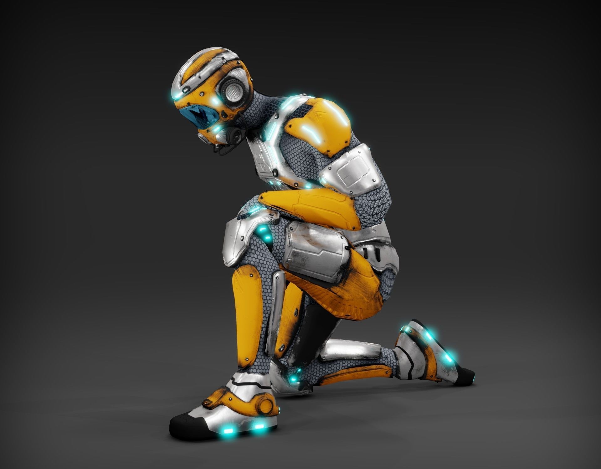 Sci-fi character Low-poly 3D model_24
