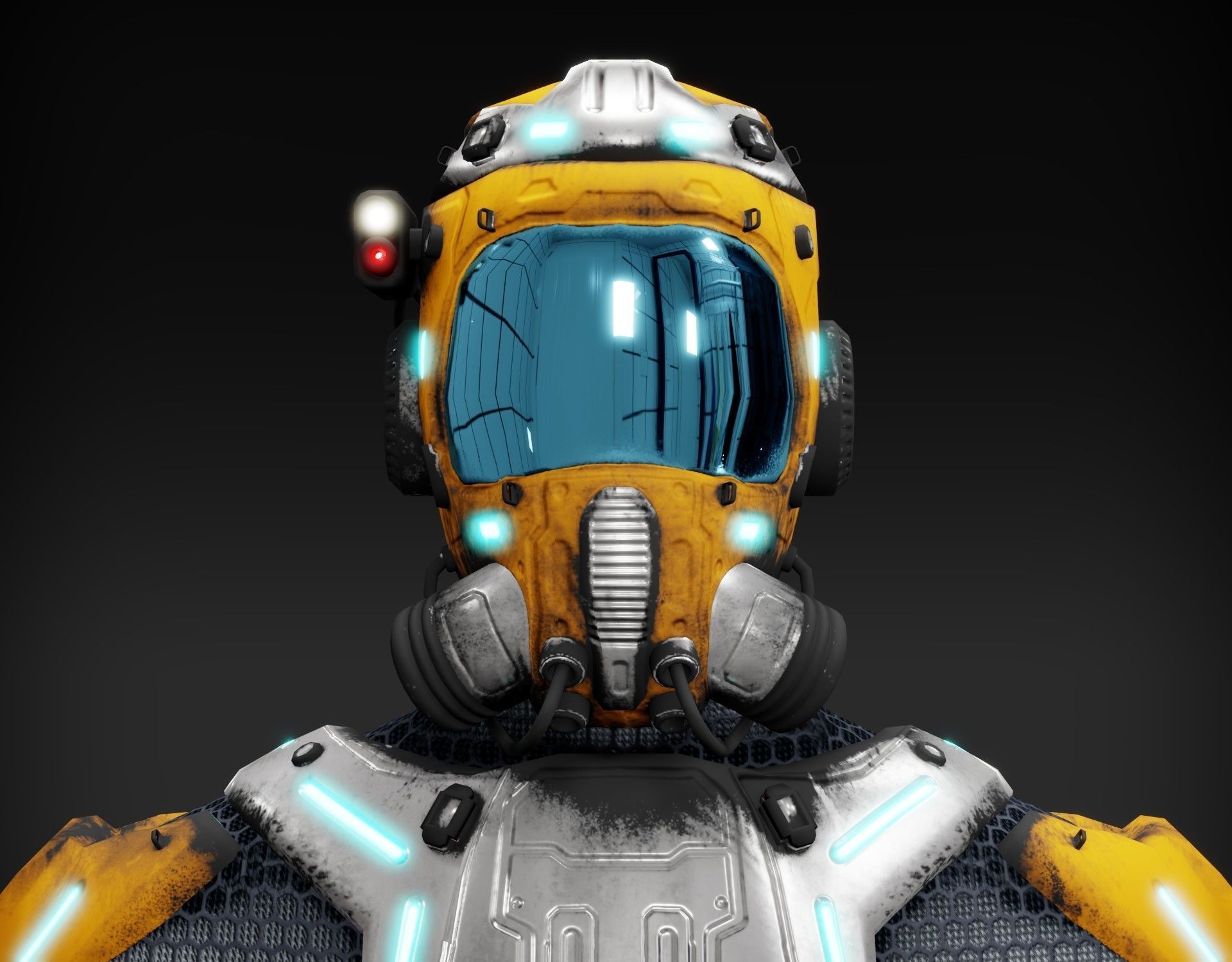 Sci-fi character Low-poly 3D model_9