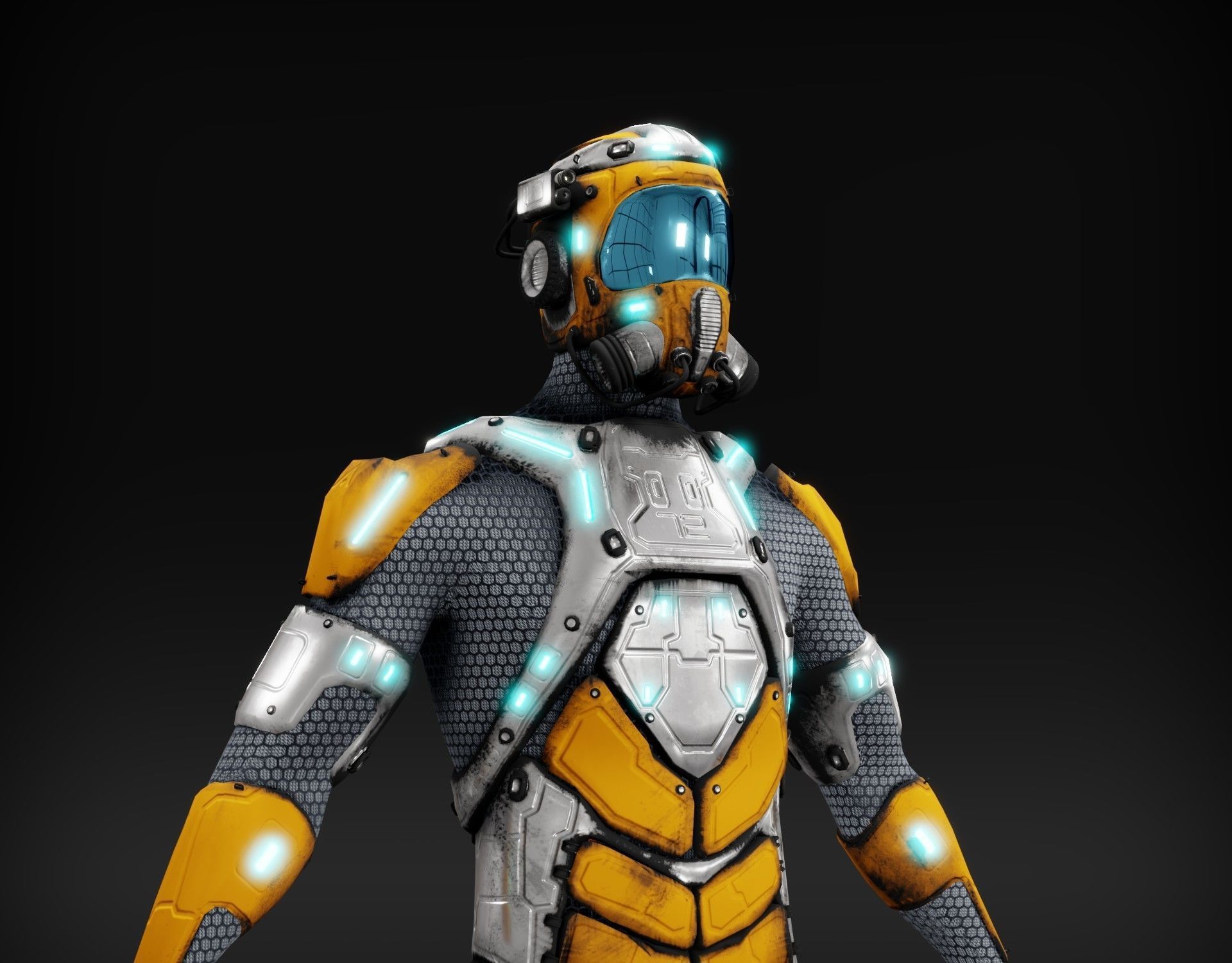 Sci-fi character Low-poly 3D model_10