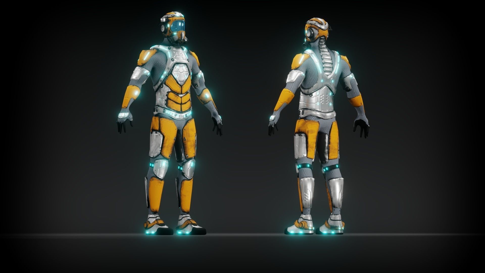 Sci-fi character Low-poly 3D model_4