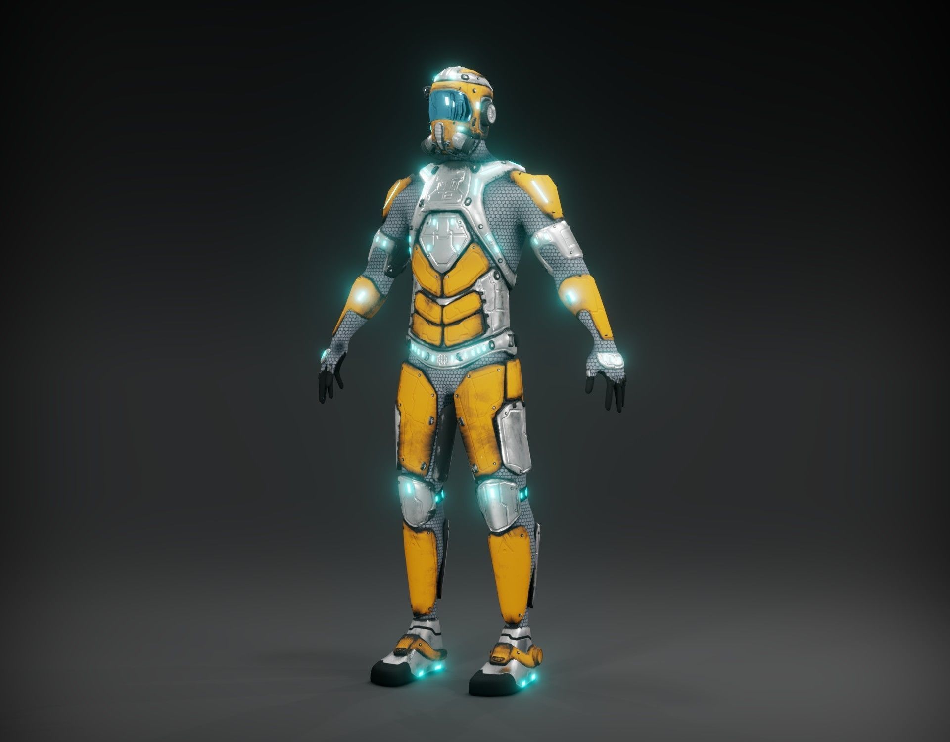 Sci-fi character Low-poly 3D model_33