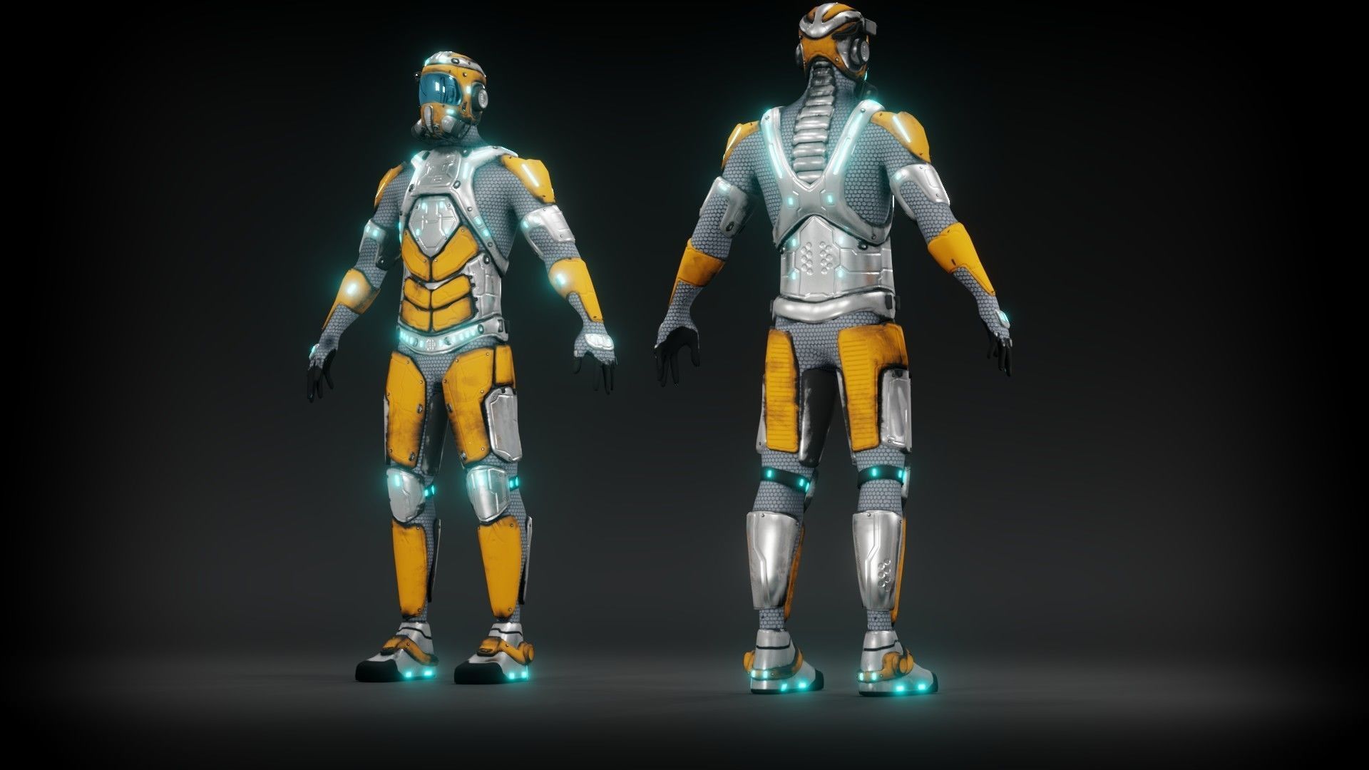 Sci-fi character Low-poly 3D model_26