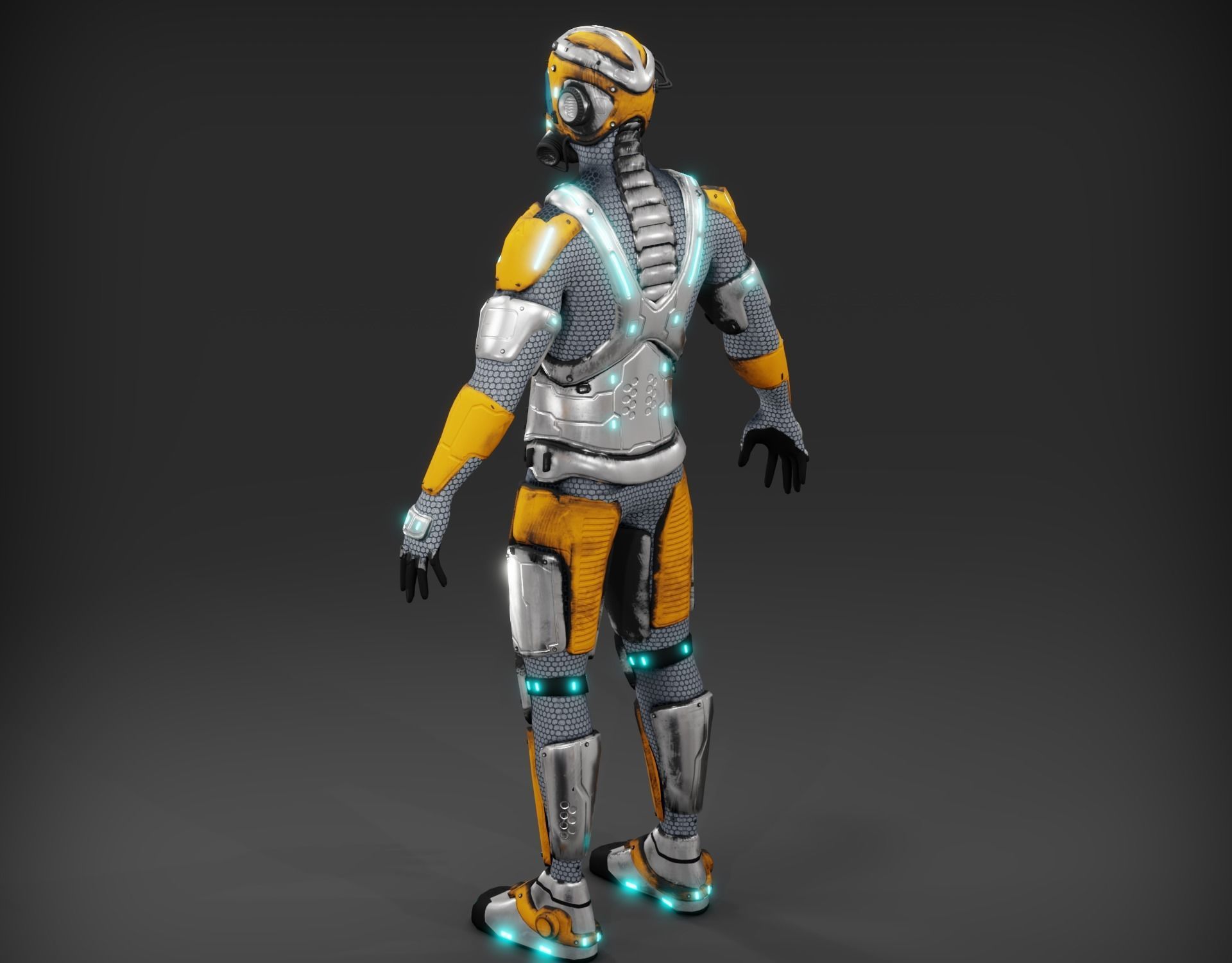 Sci-fi character Low-poly 3D model_13
