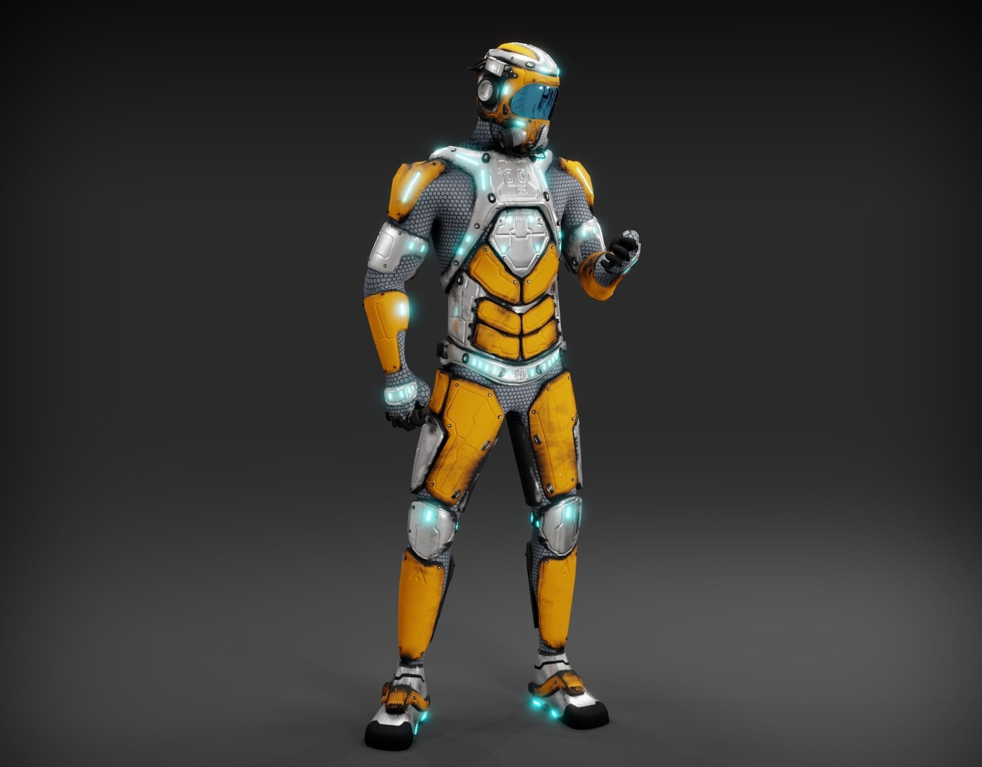 Sci-fi character Low-poly 3D model_15