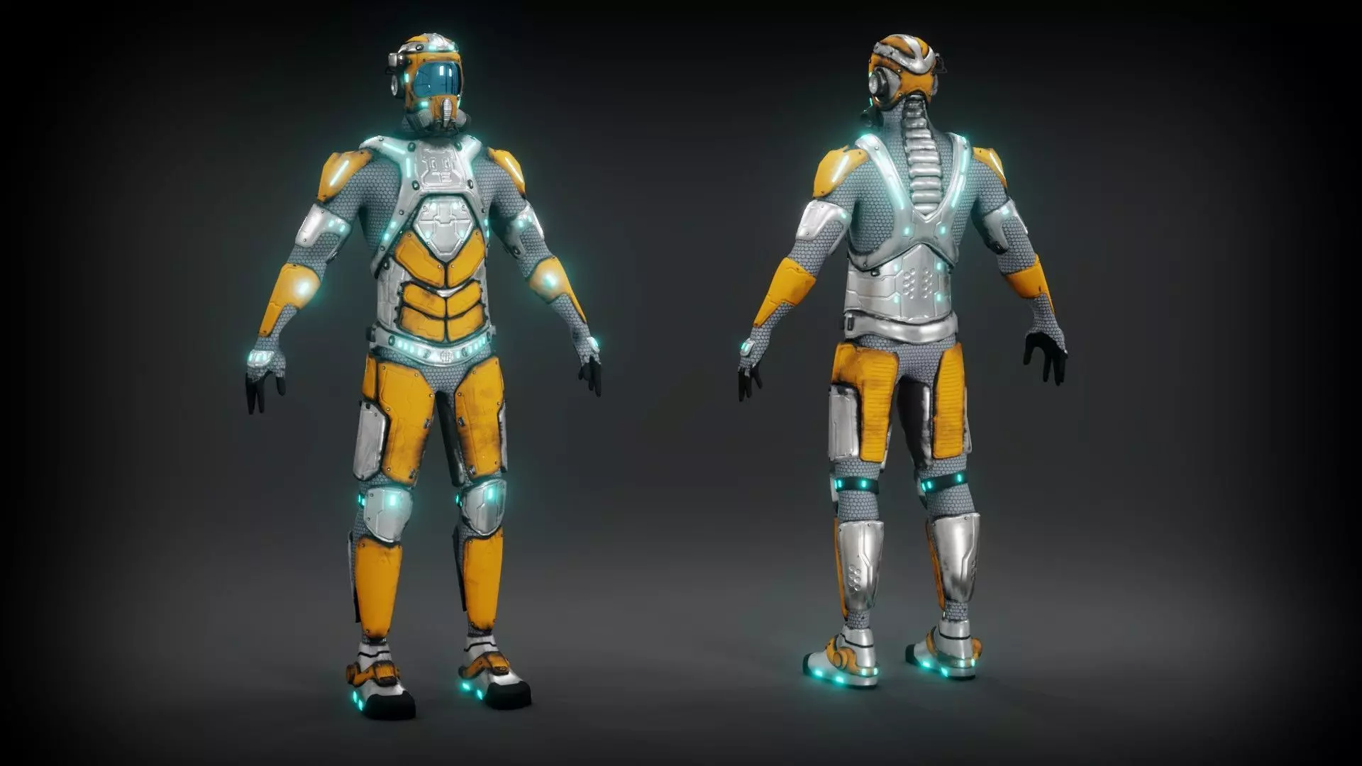 Sci-fi character Low-poly 3D model_0