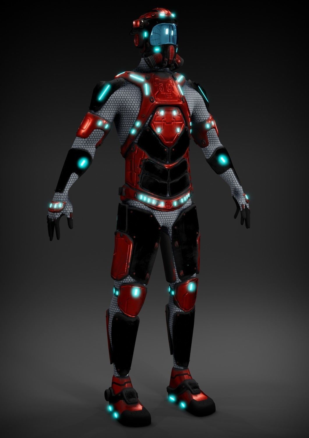 Sci-fi character Low-poly 3D model_7
