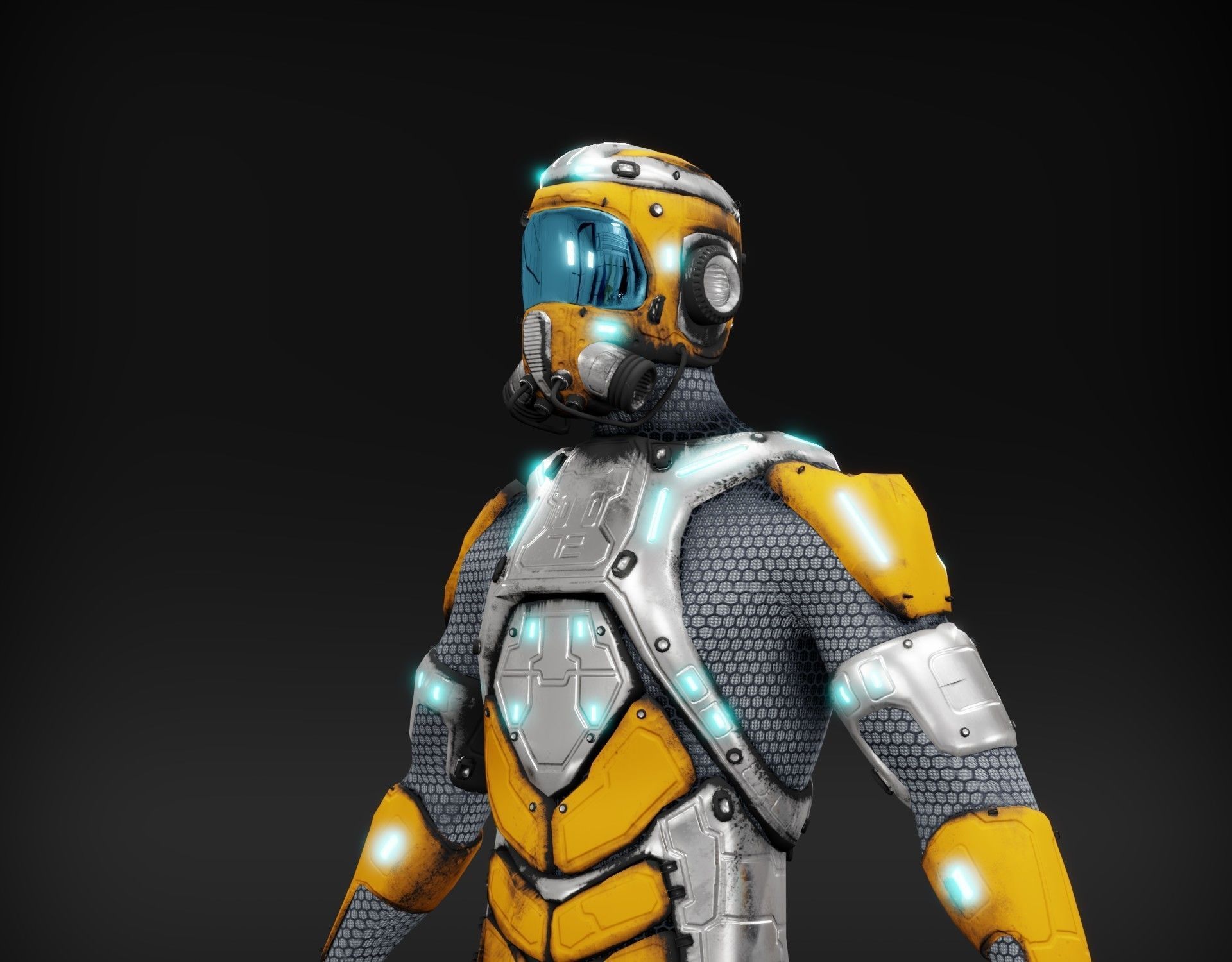 Sci-fi character Low-poly 3D model_11