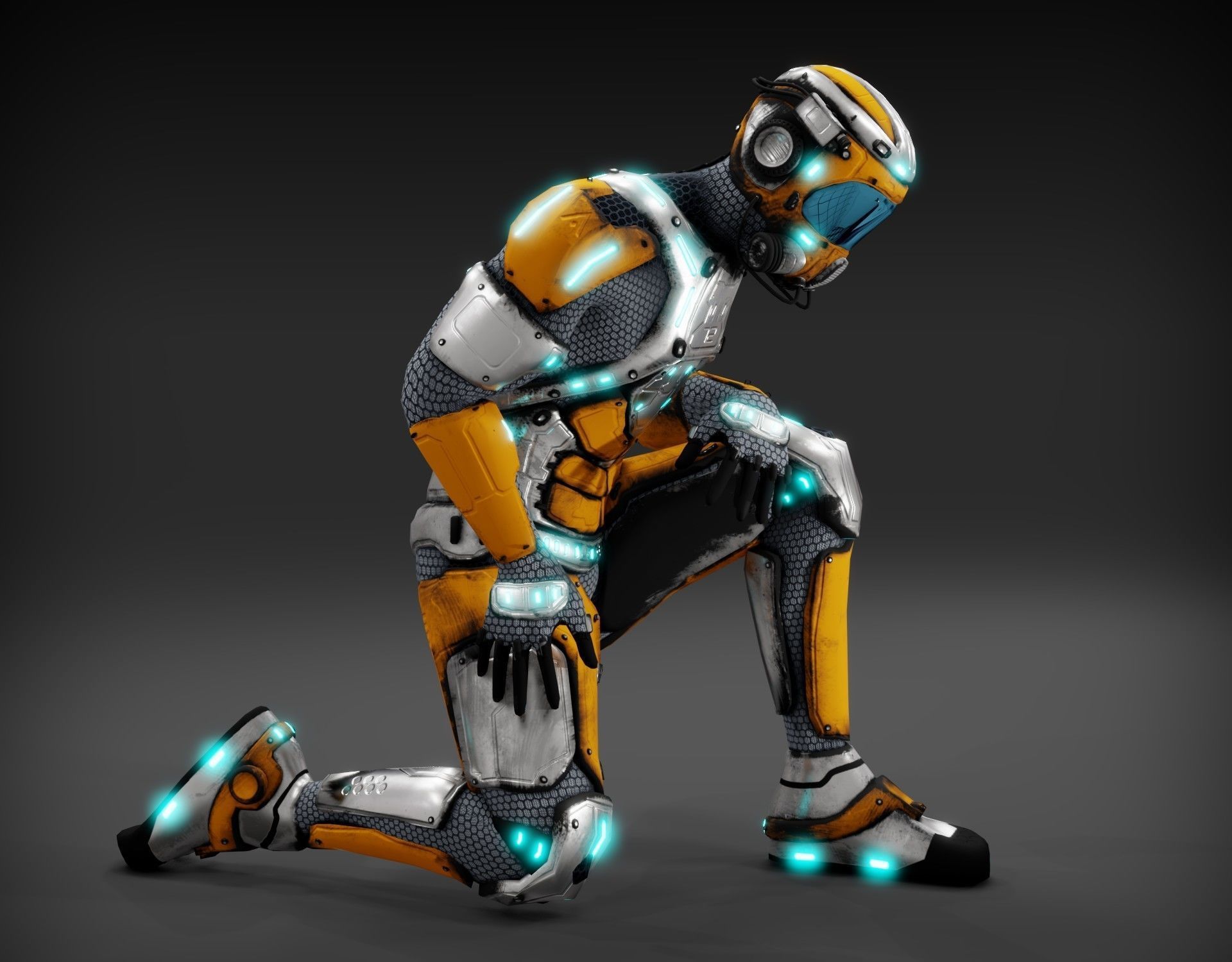 Sci-fi character Low-poly 3D model_23