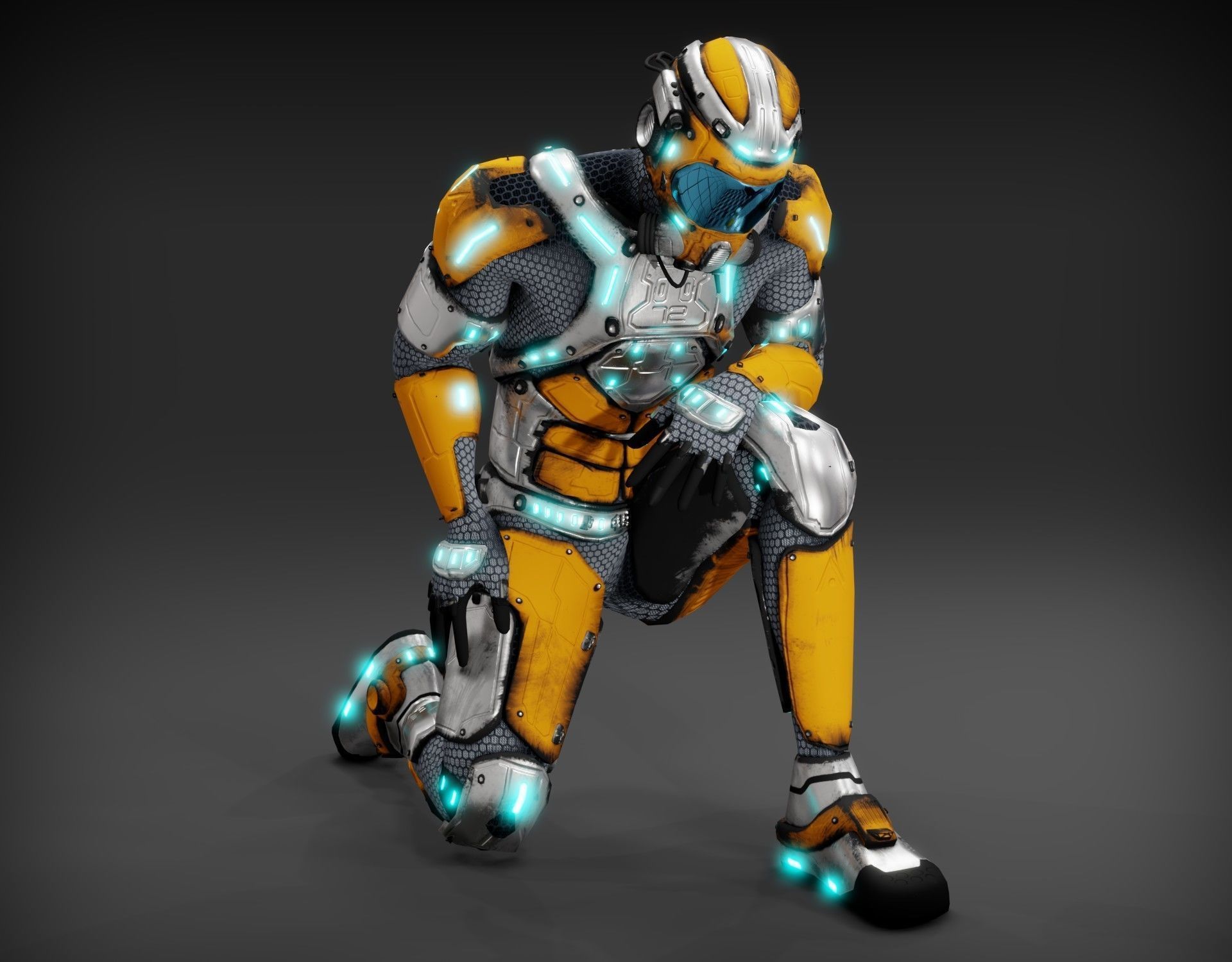 Sci-fi character Low-poly 3D model_22