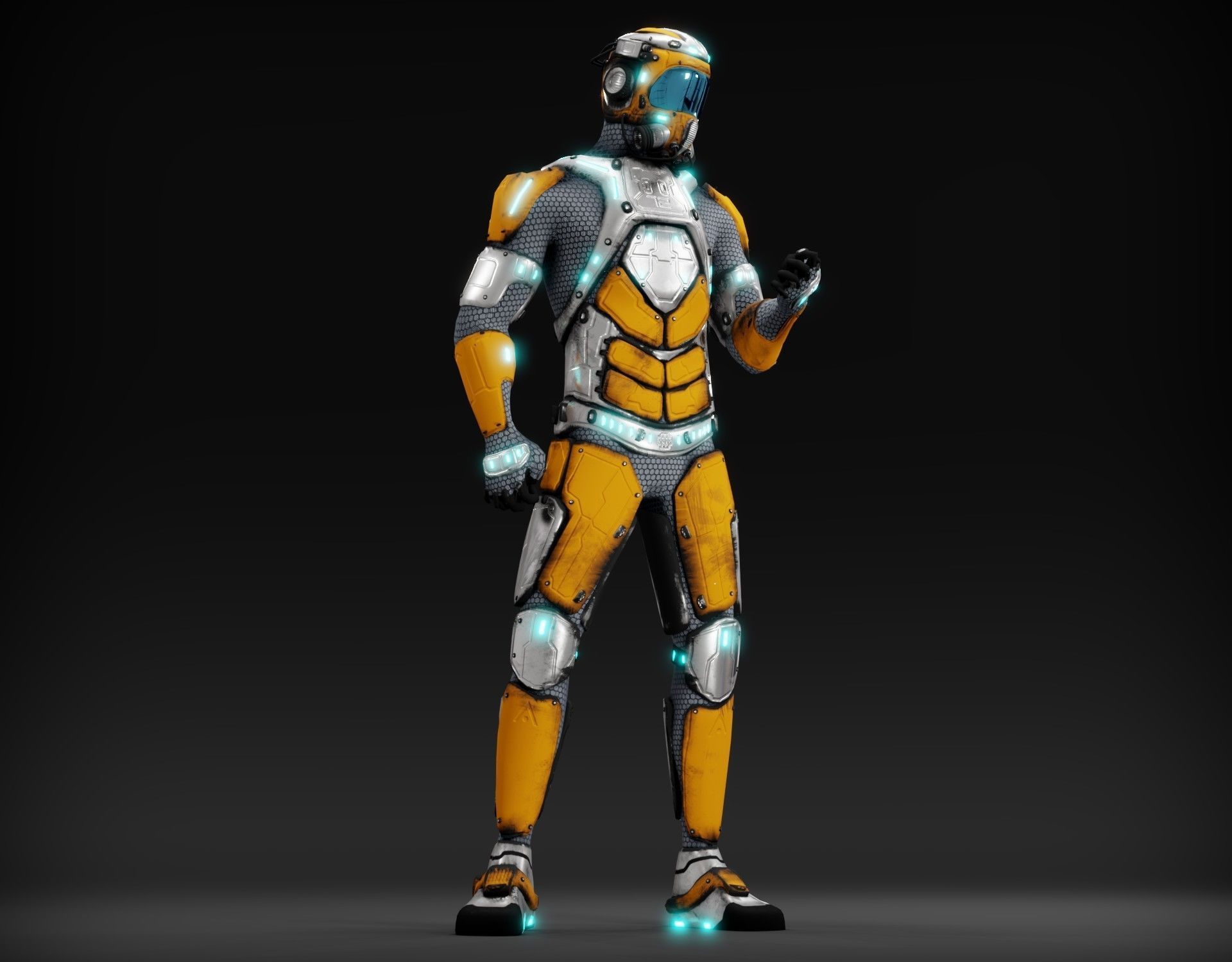 Sci-fi character Low-poly 3D model_16
