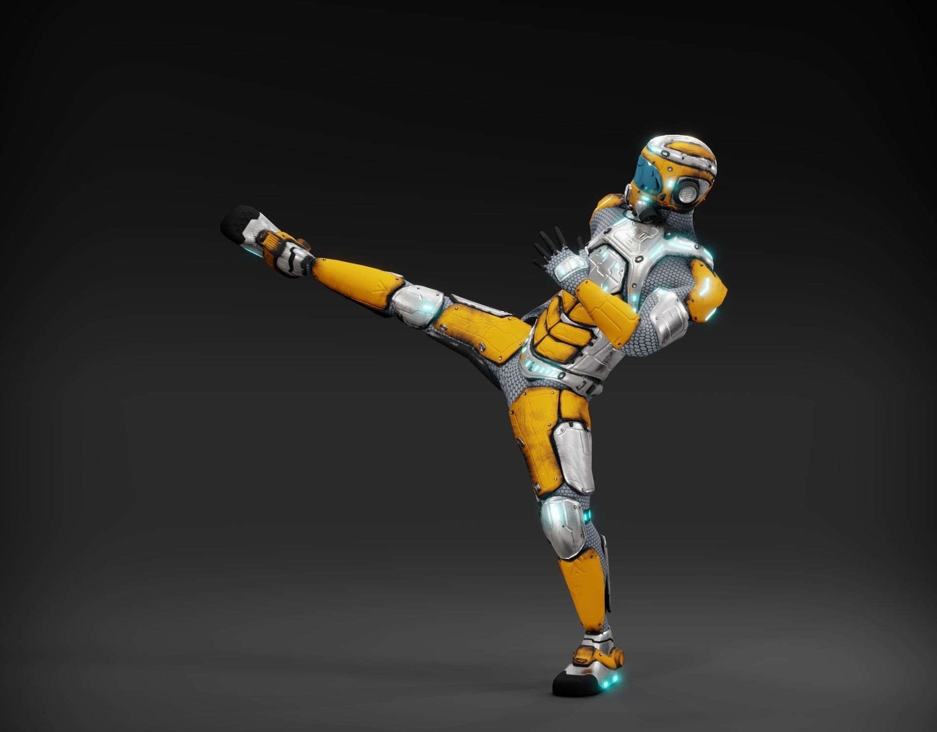 Sci-fi character Low-poly 3D model_28