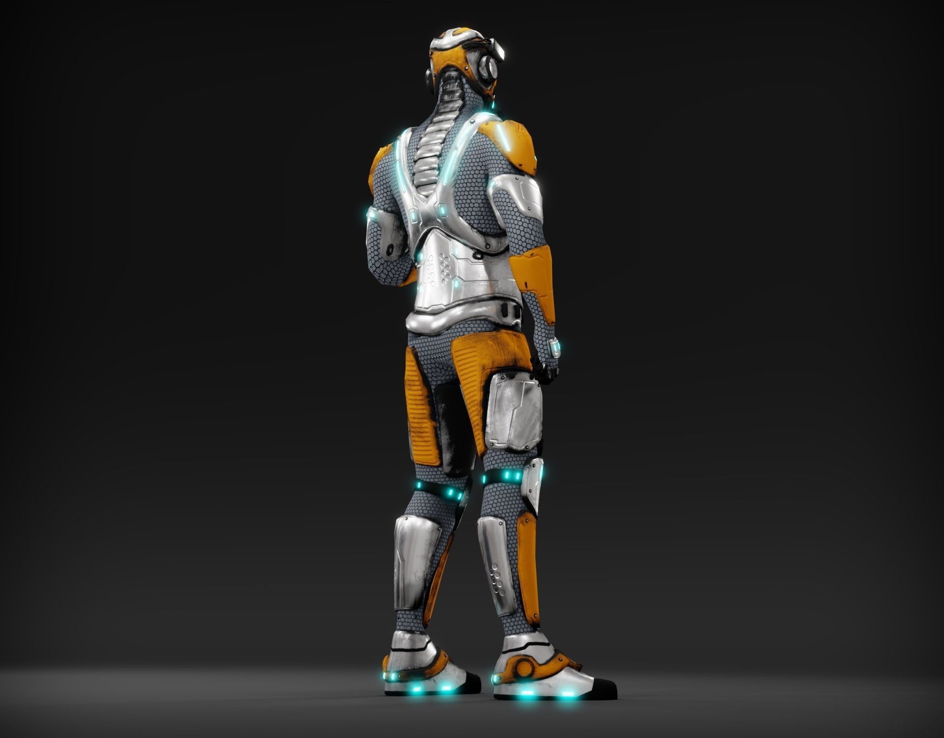 Sci-fi character Low-poly 3D model_17