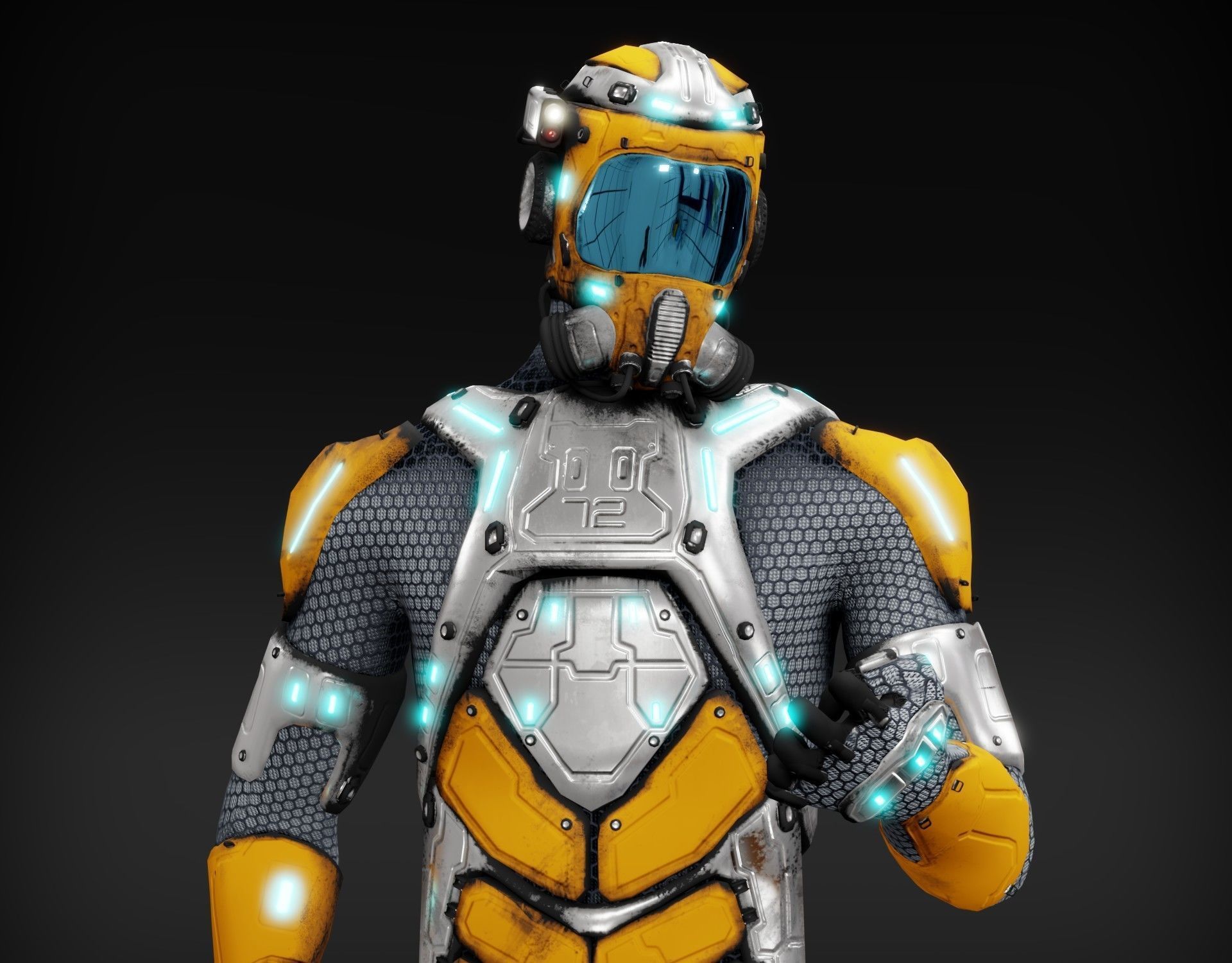 Sci-fi character Low-poly 3D model_19