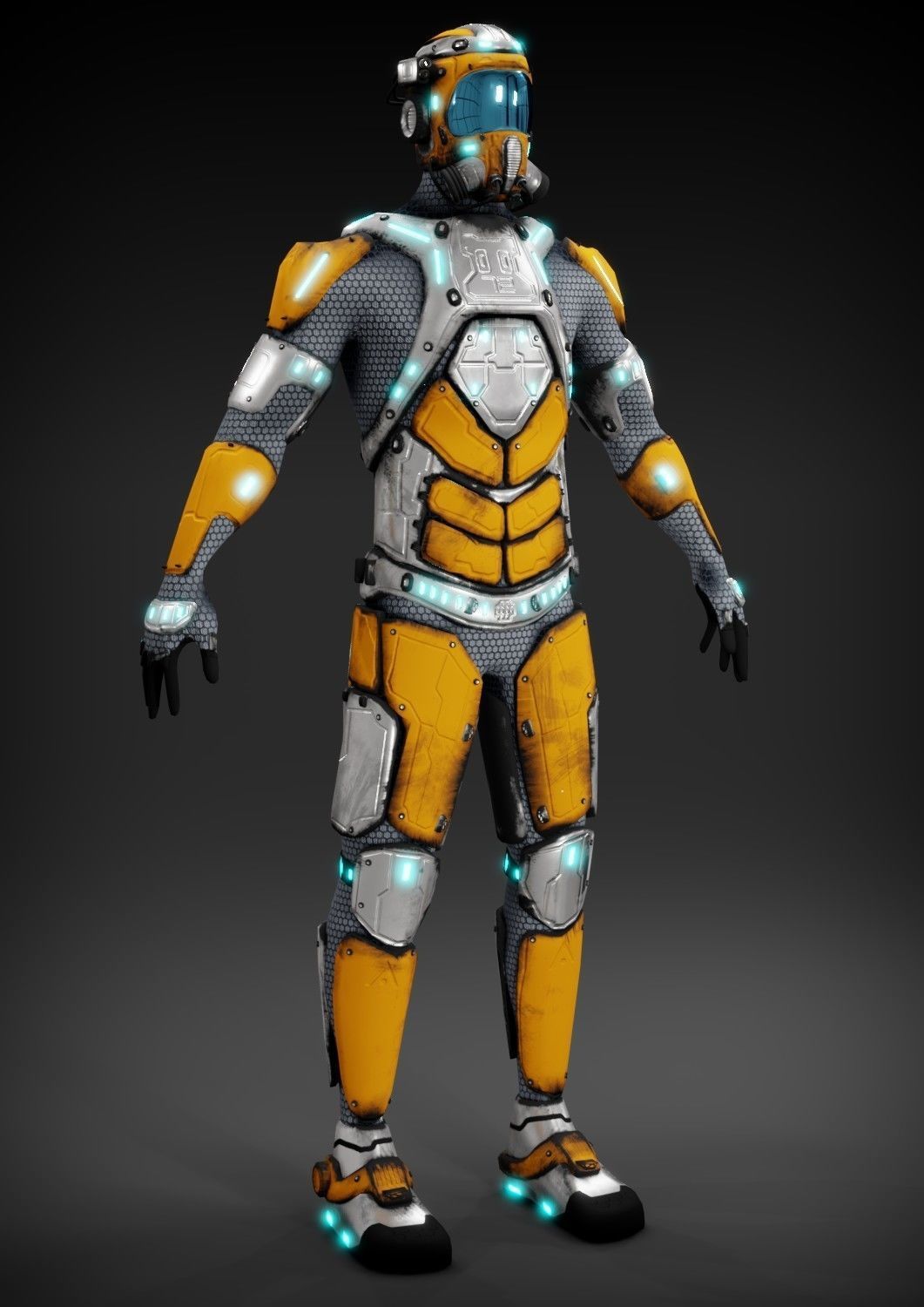 Sci-fi character Low-poly 3D model_31