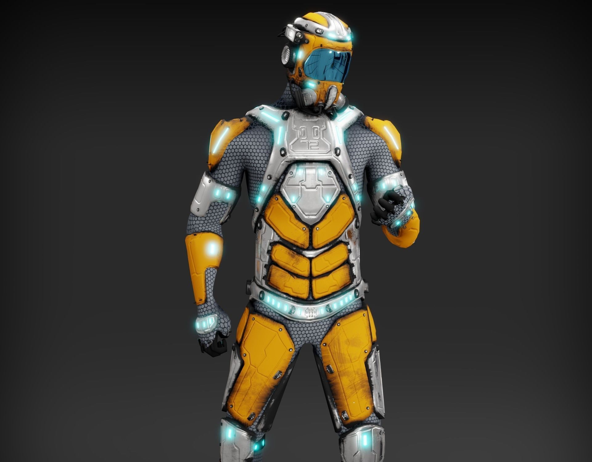 Sci-fi character Low-poly 3D model_21