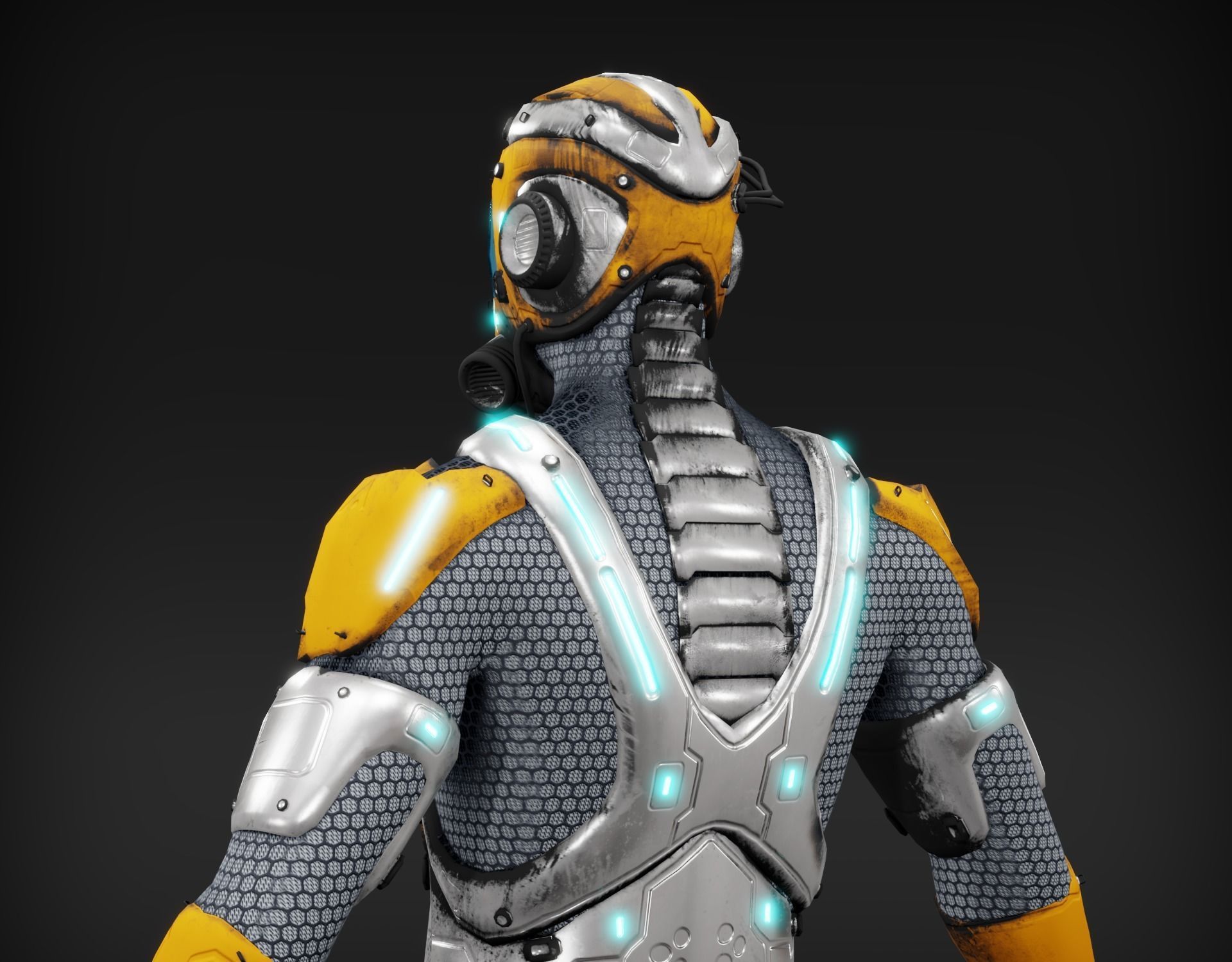 Sci-fi character Low-poly 3D model_37