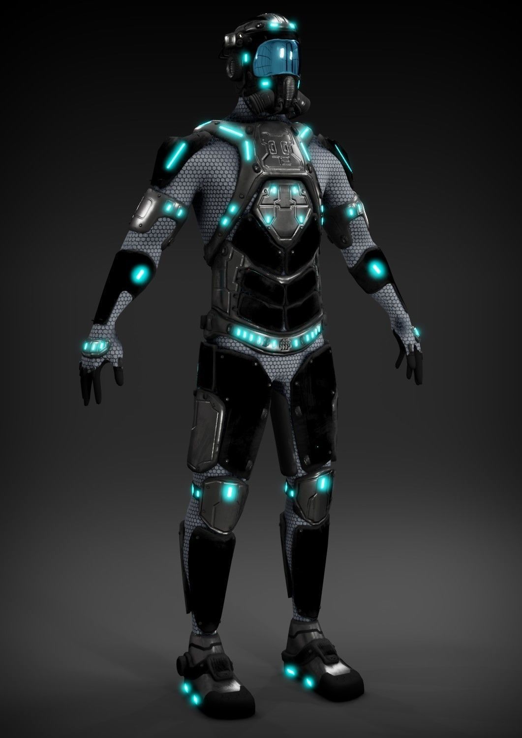 Sci-fi character Low-poly 3D model_6