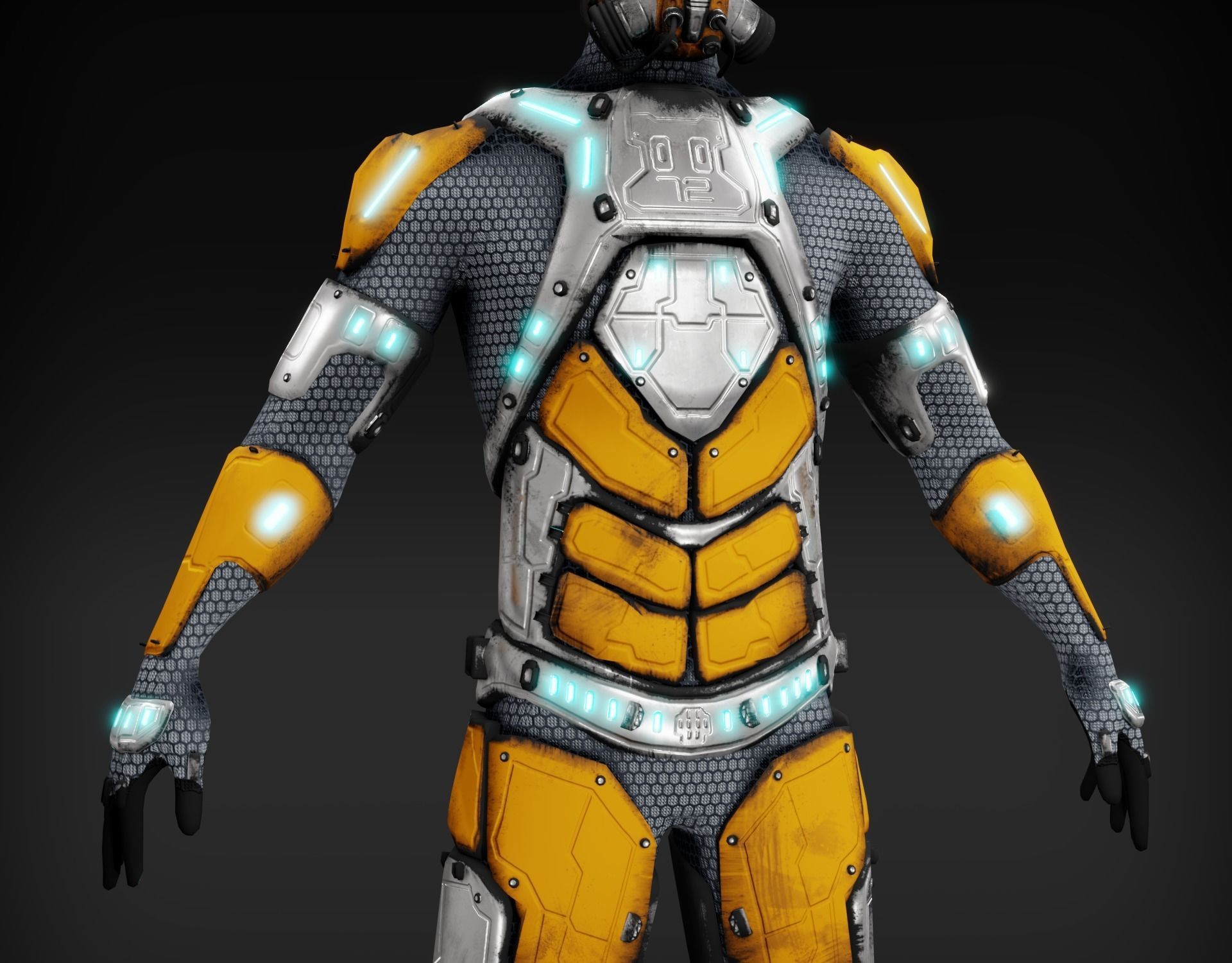 Sci-fi character Low-poly 3D model_12