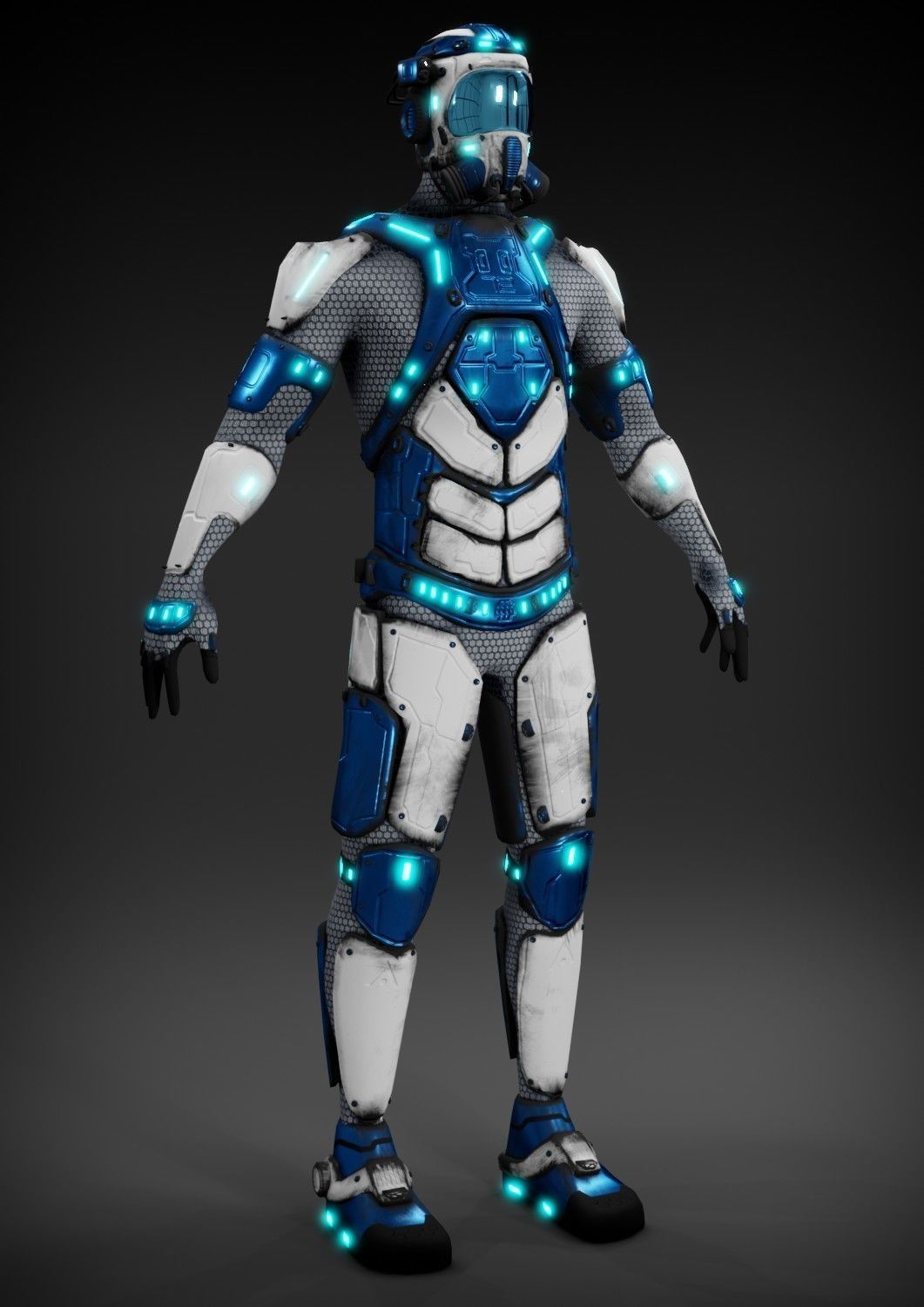 Sci-fi character Low-poly 3D model_8
