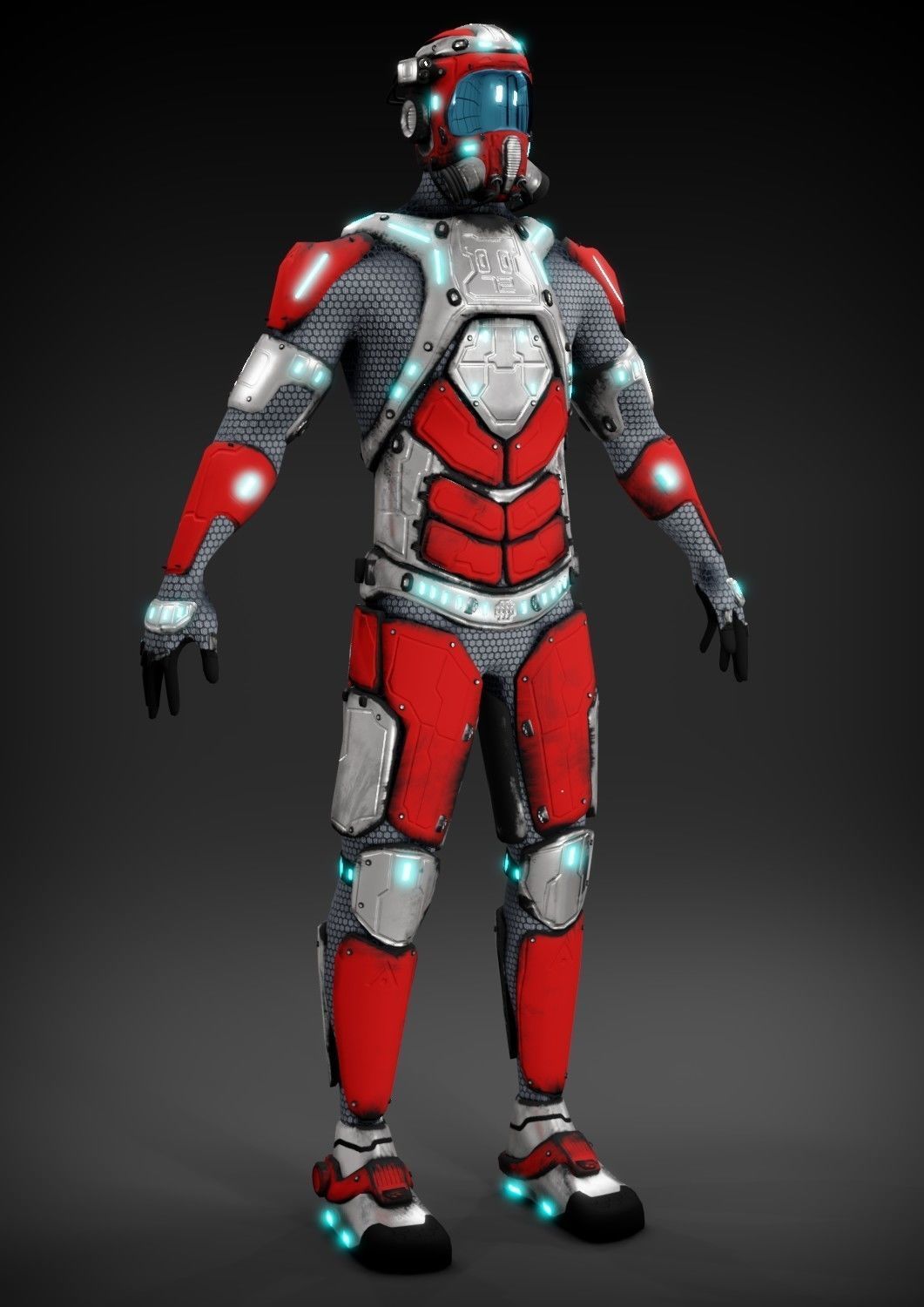 Sci-fi character Low-poly 3D model_5