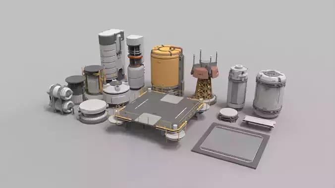sci-fi Architecture kitbash 41 3D model