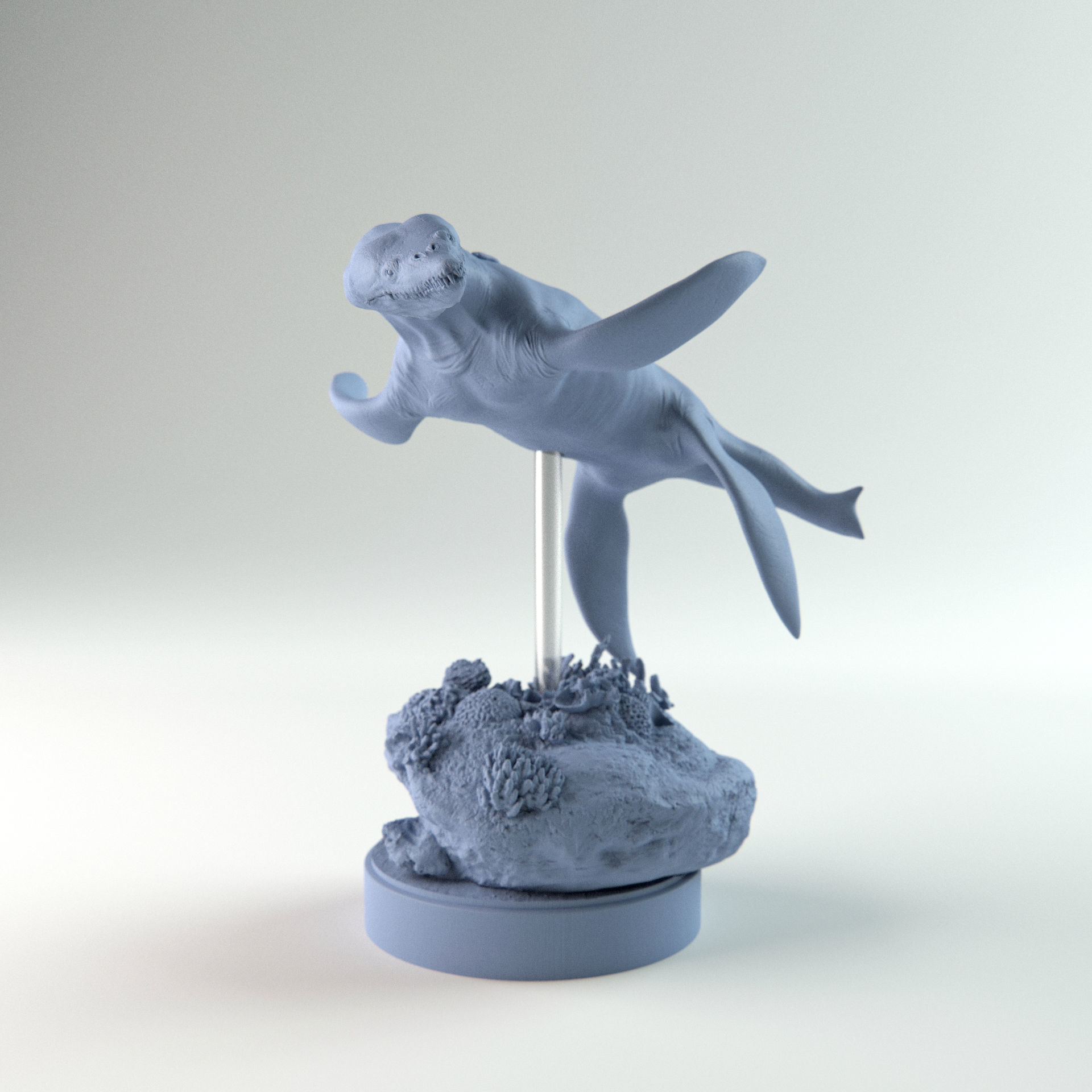 Rhomaleosaurus turning 1-35 scale pre-supported 3D print model_3